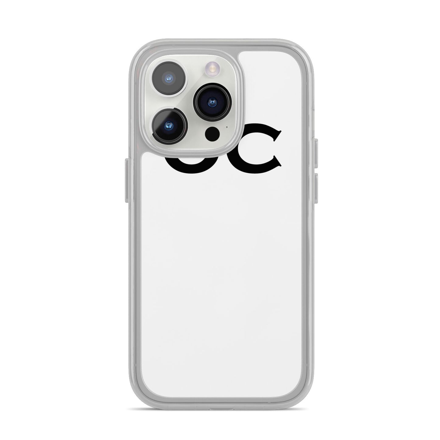 Personalised Initials 3 iPhone 14 Pro Clear Tough Case Silver
