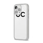 Personalised Initials 3 iPhone 14 Pro Max Clear Tough Case Silver Angled Image