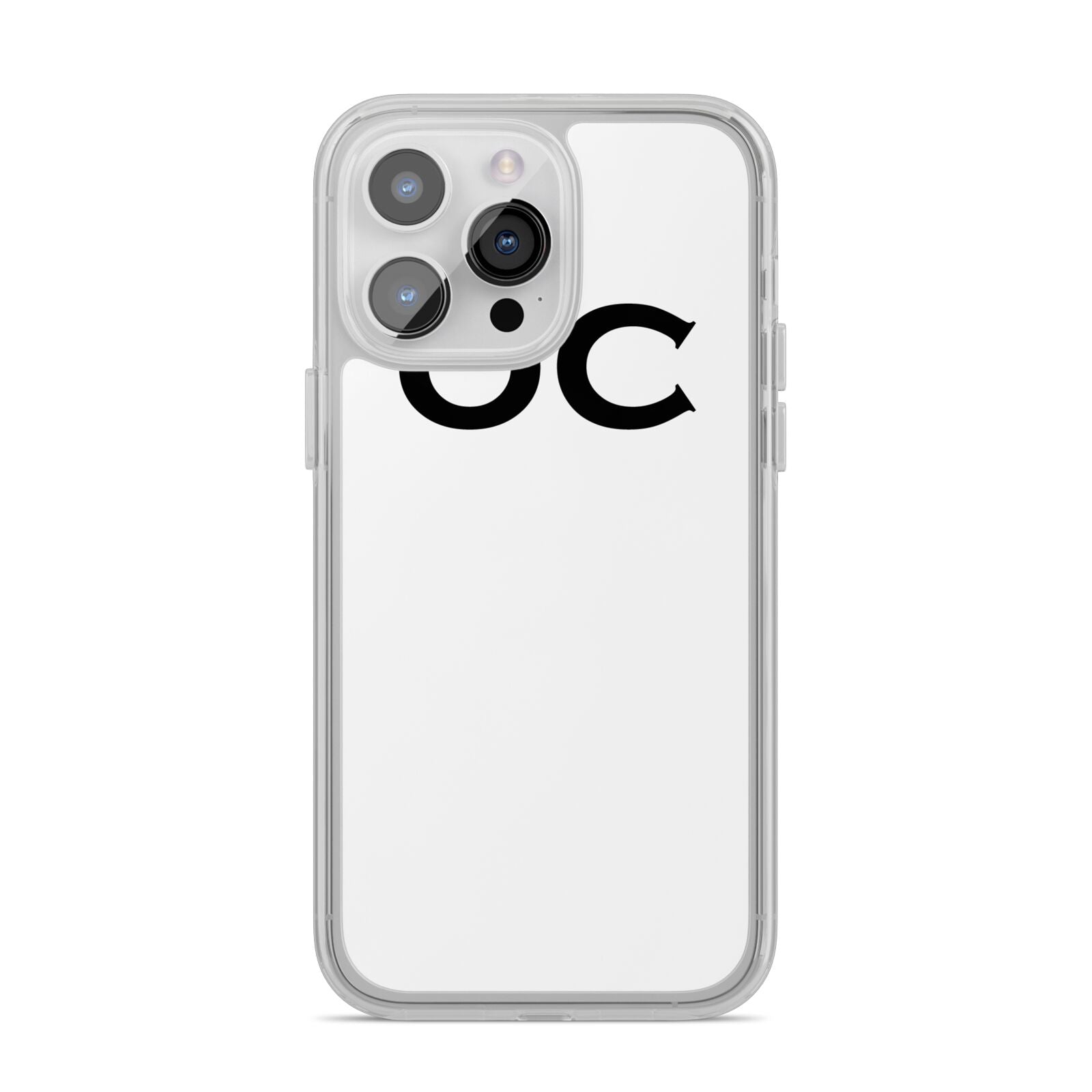 Personalised Initials 3 iPhone 14 Pro Max Clear Tough Case Silver