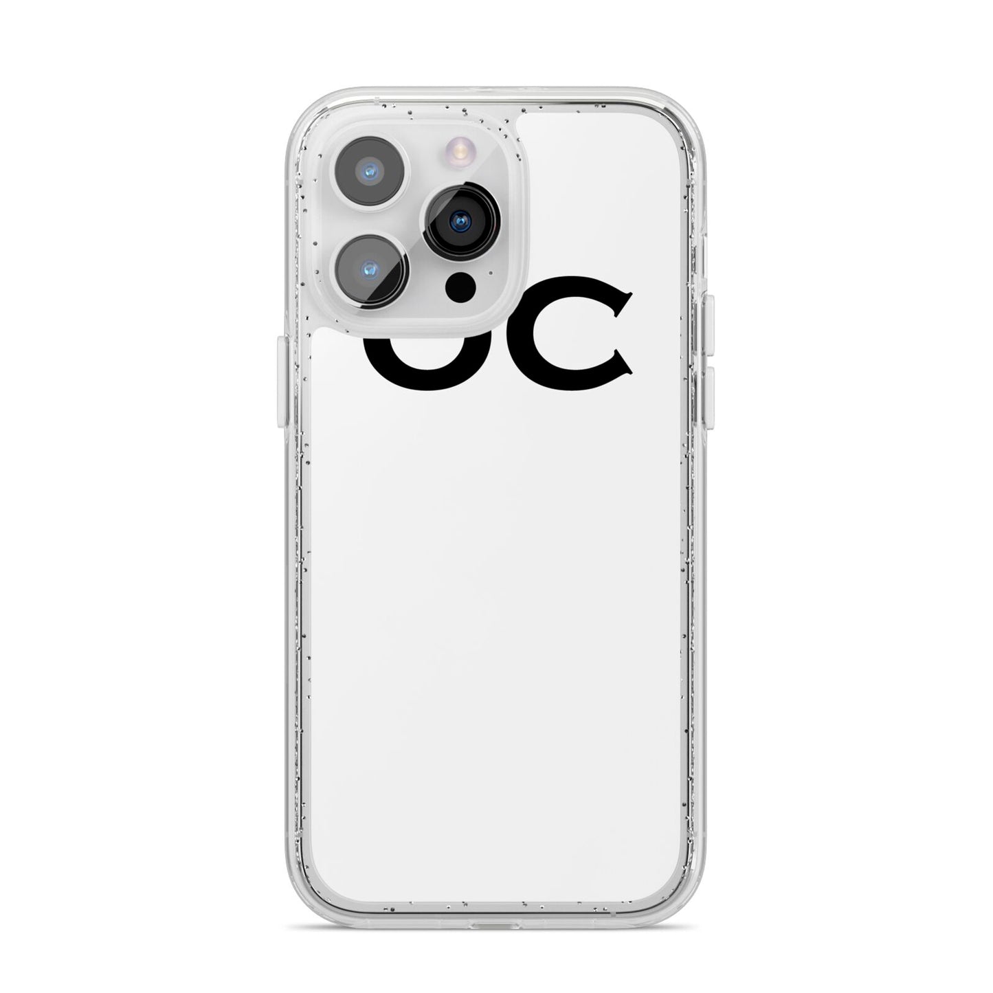 Personalised Initials 3 iPhone 14 Pro Max Glitter Tough Case Silver