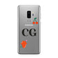 Personalised Initials Cherry Samsung Galaxy S9 Plus Case on Silver phone