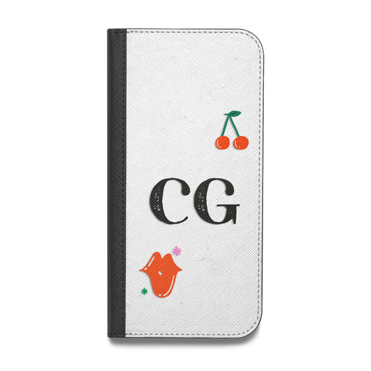 Personalised Initials Cherry Vegan Leather Flip Samsung Case
