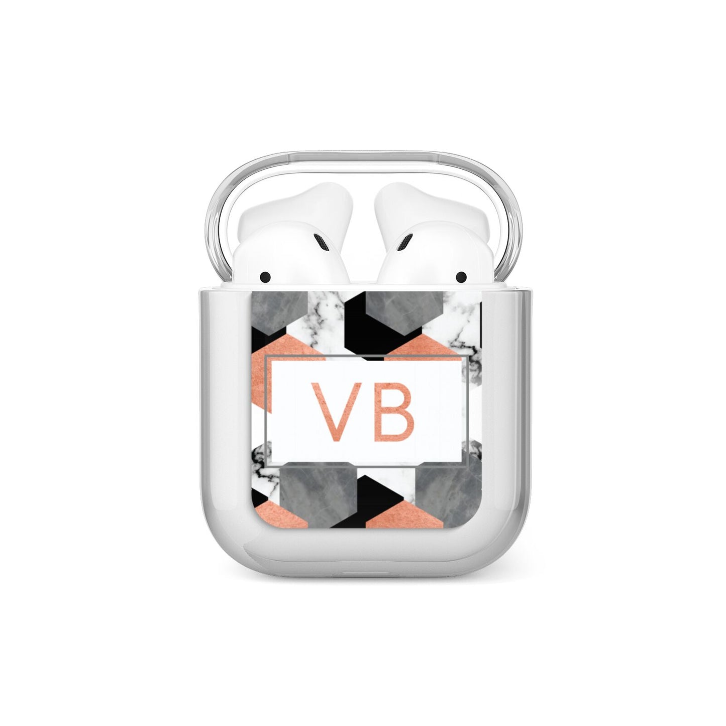 Personalised Initials Copper Marble AirPods Case