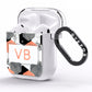 Personalised Initials Copper Marble AirPods Clear Case Side Image