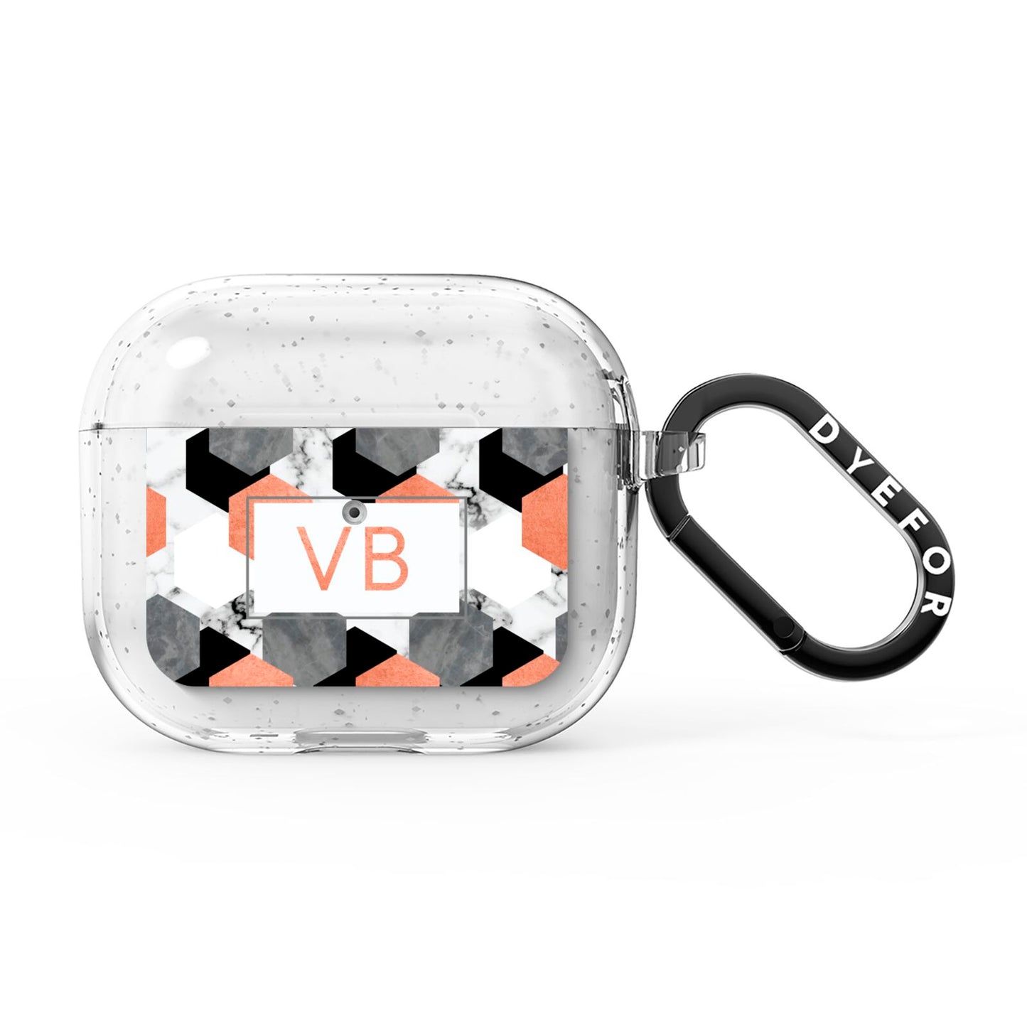 Personalised Initials Copper Marble AirPods Glitter Case 3rd Gen