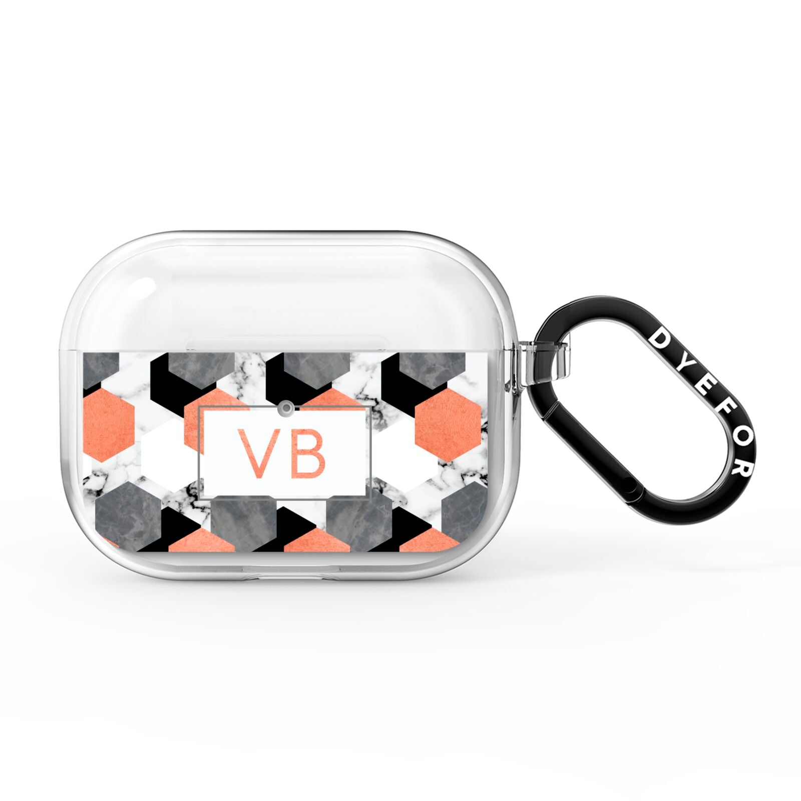Personalised Initials Copper Marble AirPods Pro Clear Case