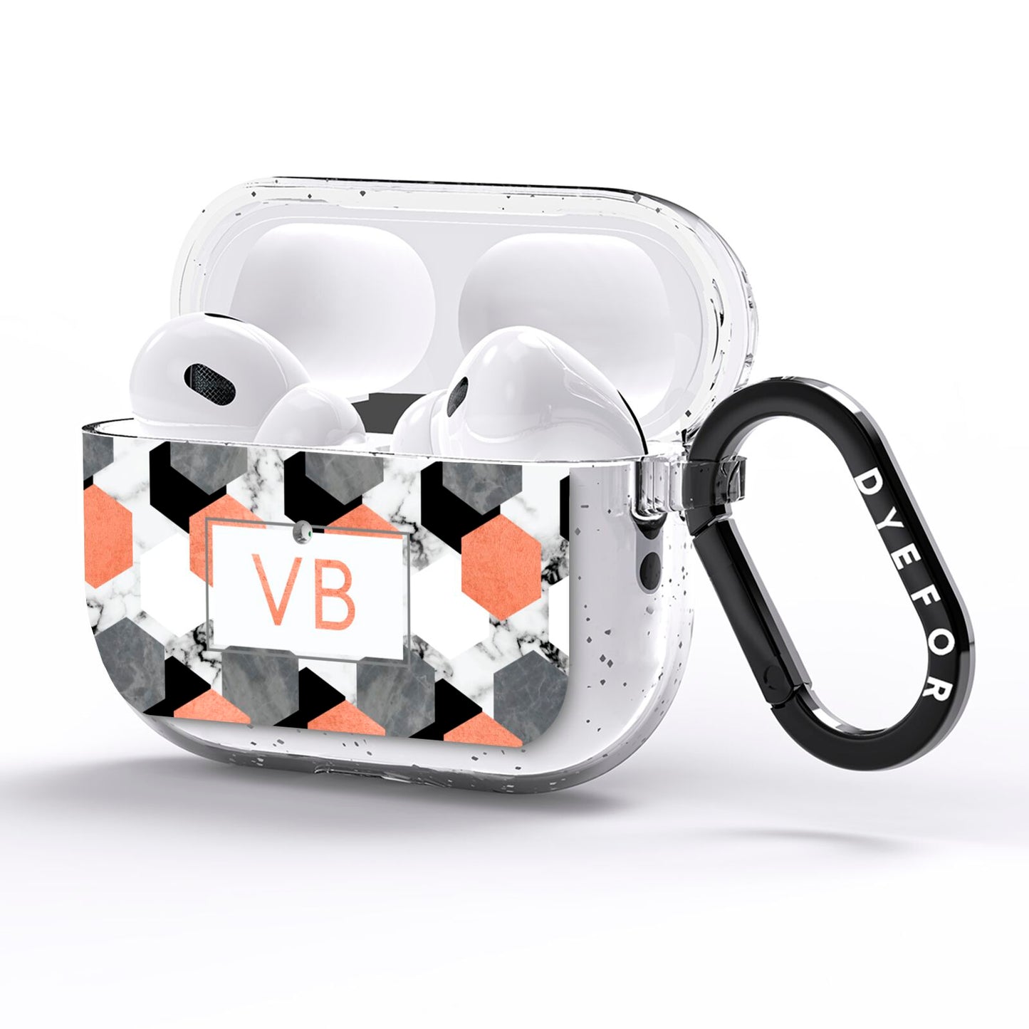 Personalised Initials Copper Marble AirPods Pro Glitter Case Side Image