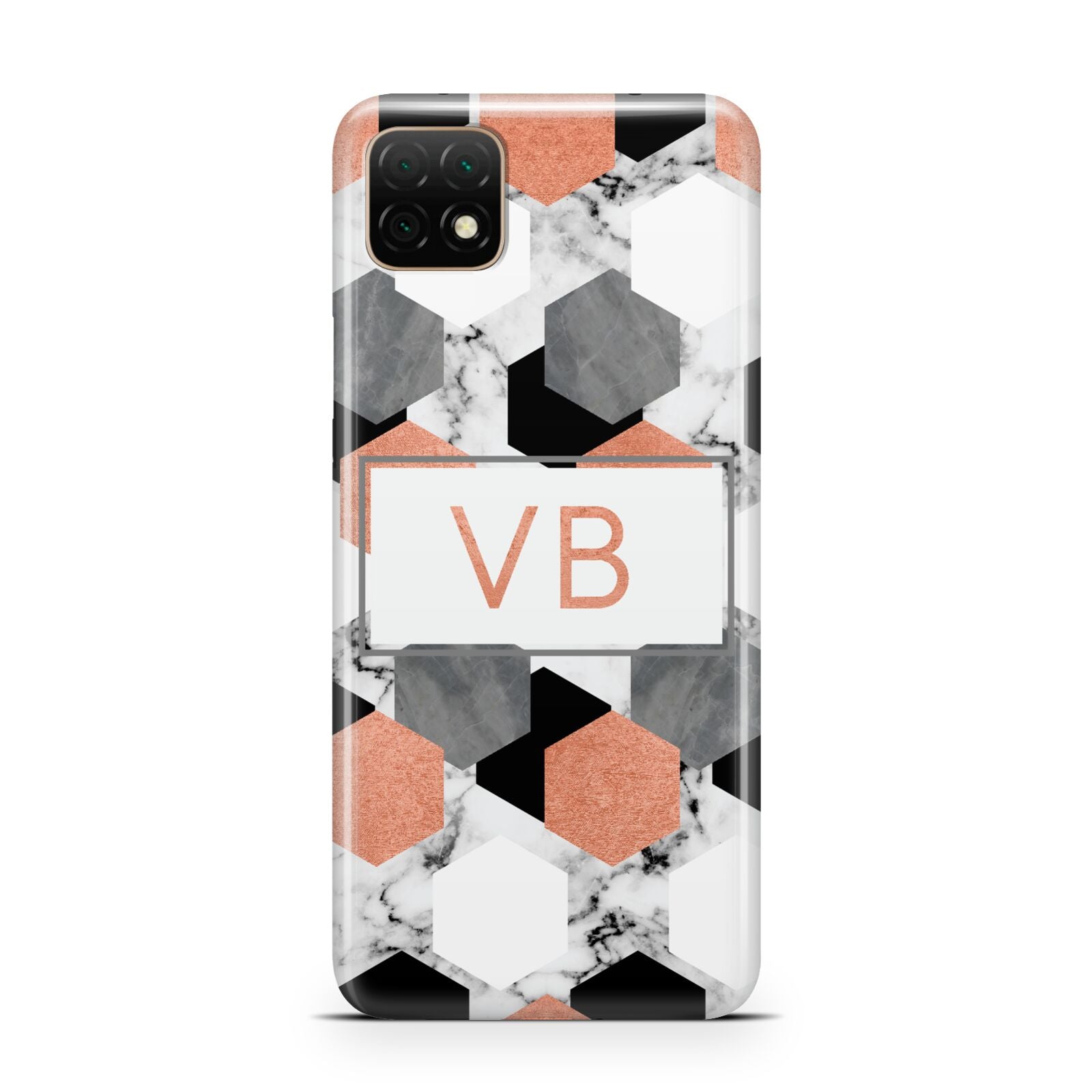 Personalised Initials Copper Marble Huawei Enjoy 20 Phone Case