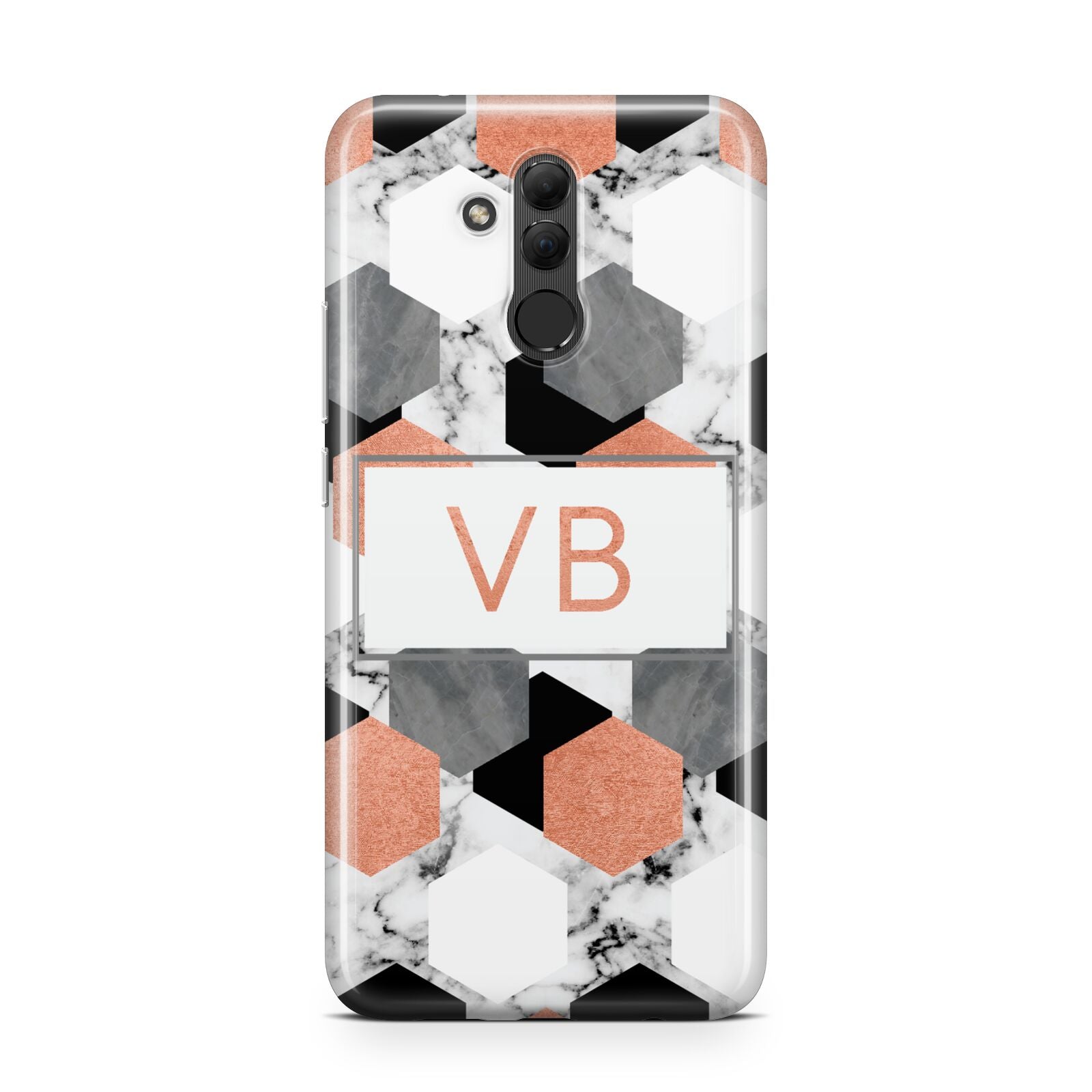 Personalised Initials Copper Marble Huawei Mate 20 Lite