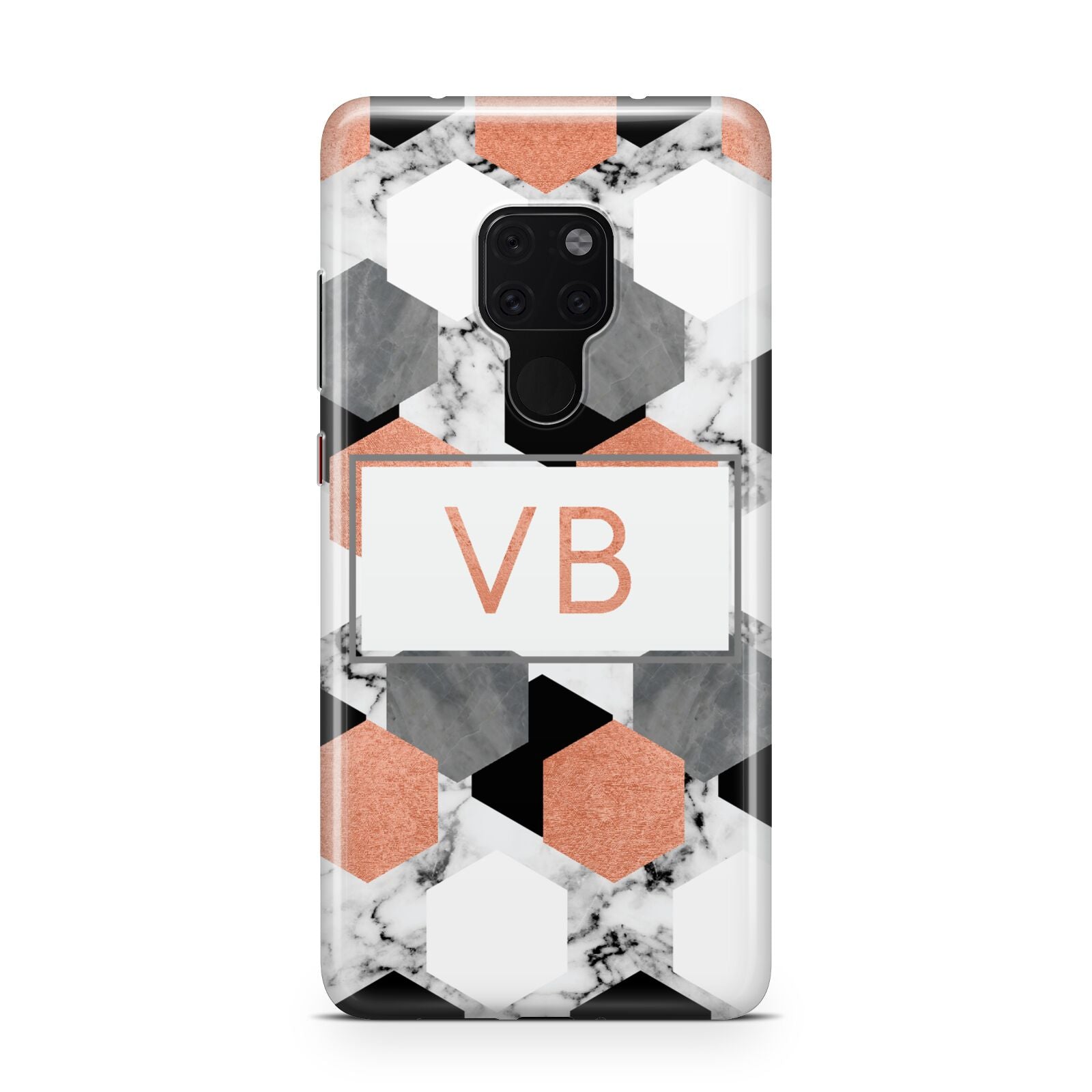 Personalised Initials Copper Marble Huawei Mate 20 Phone Case
