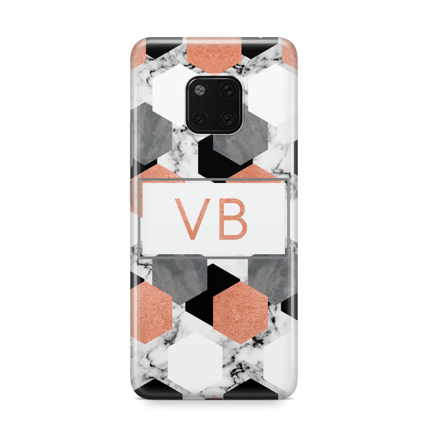 Personalised Initials Copper Marble Huawei Mate 20 Pro Phone Case