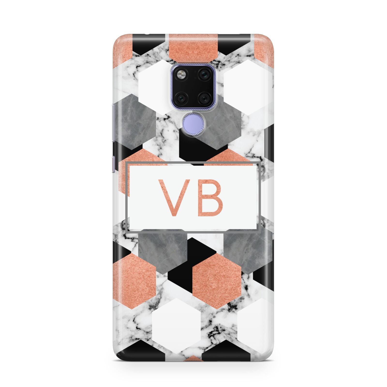 Personalised Initials Copper Marble Huawei Mate 20X Phone Case