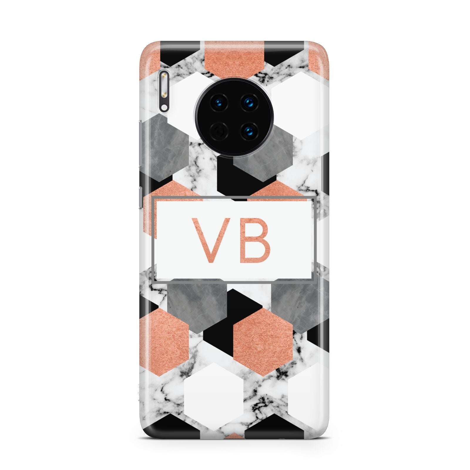 Personalised Initials Copper Marble Huawei Mate 30