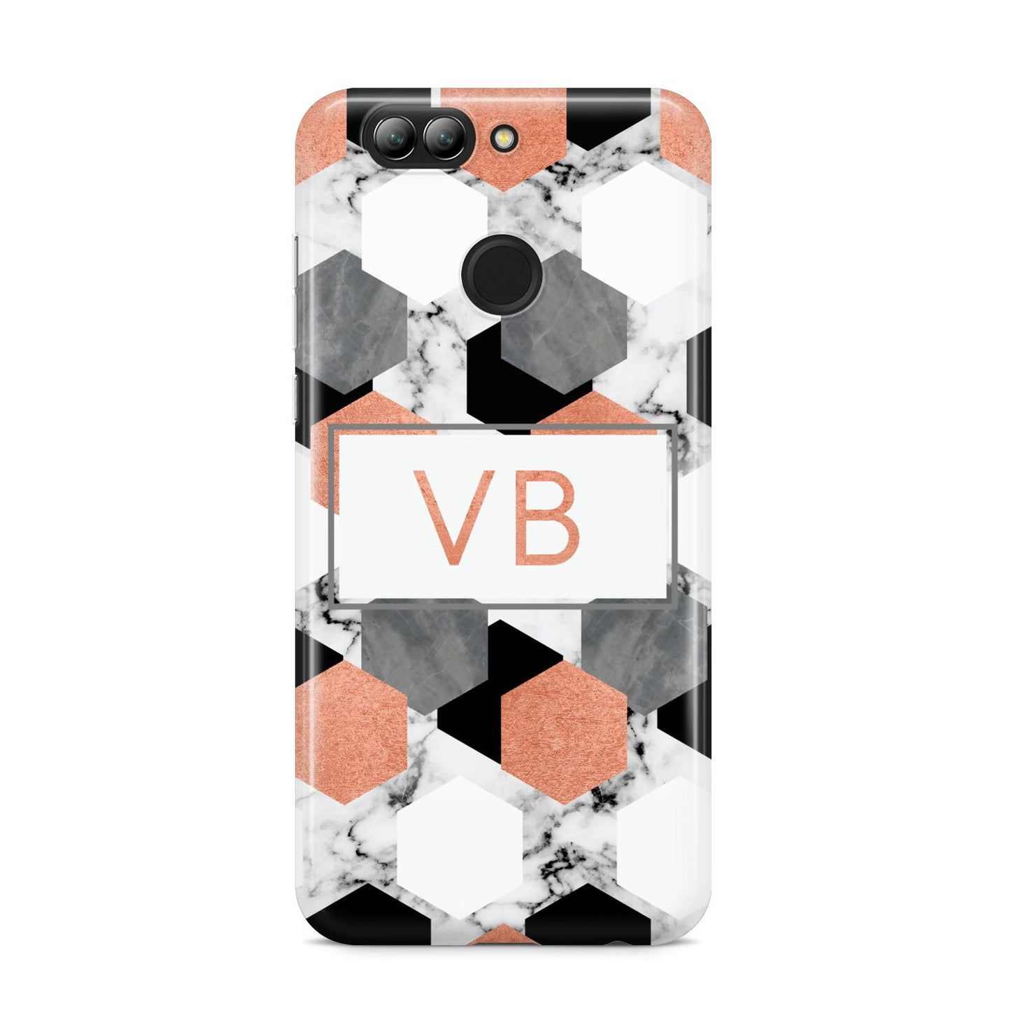 Personalised Initials Copper Marble Huawei Nova 2s Phone Case
