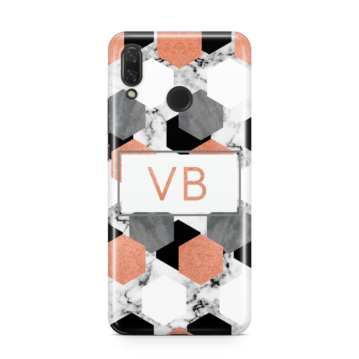 Personalised Initials Copper Marble Huawei Nova 3 Phone Case