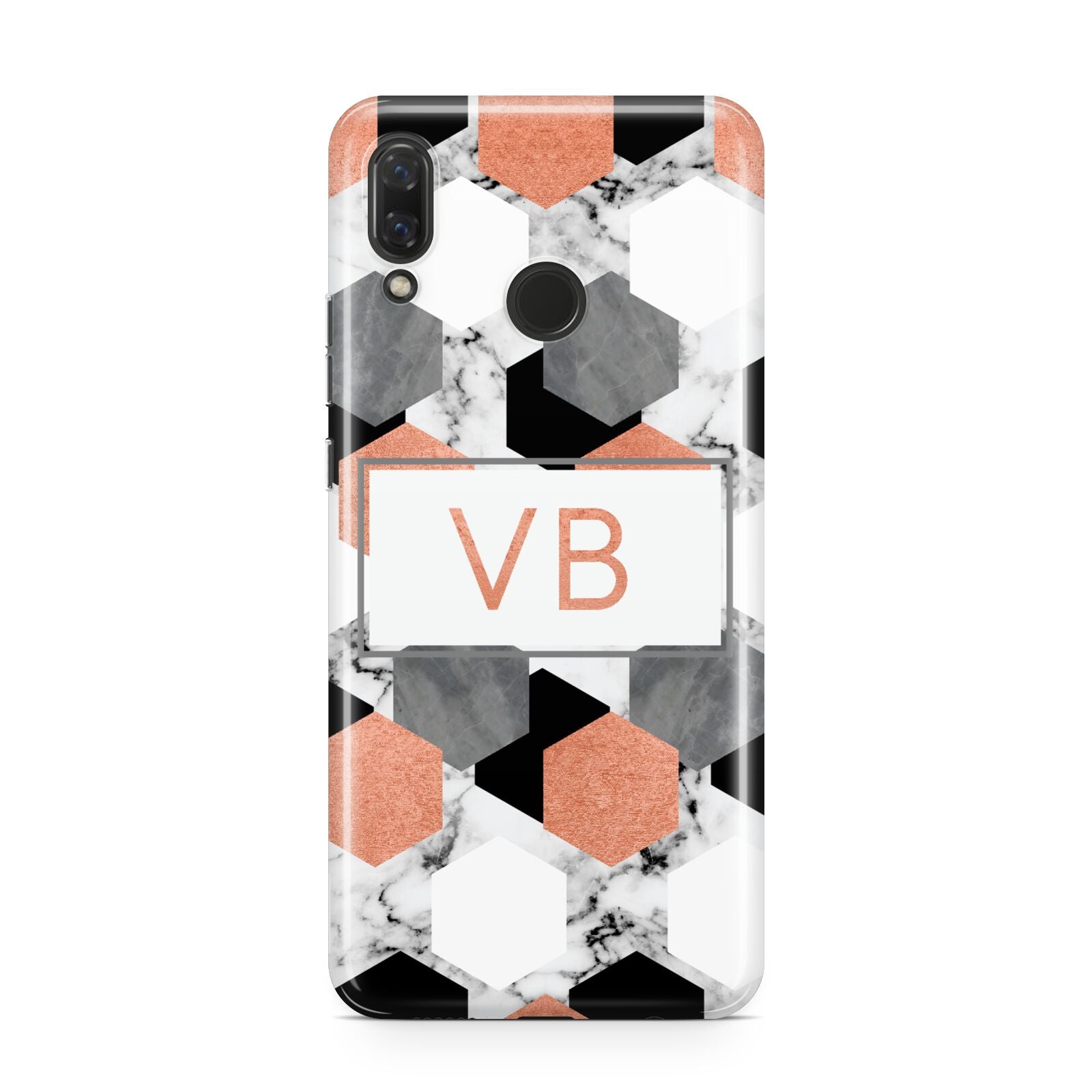 Personalised Initials Copper Marble Huawei Nova 3 Phone Case