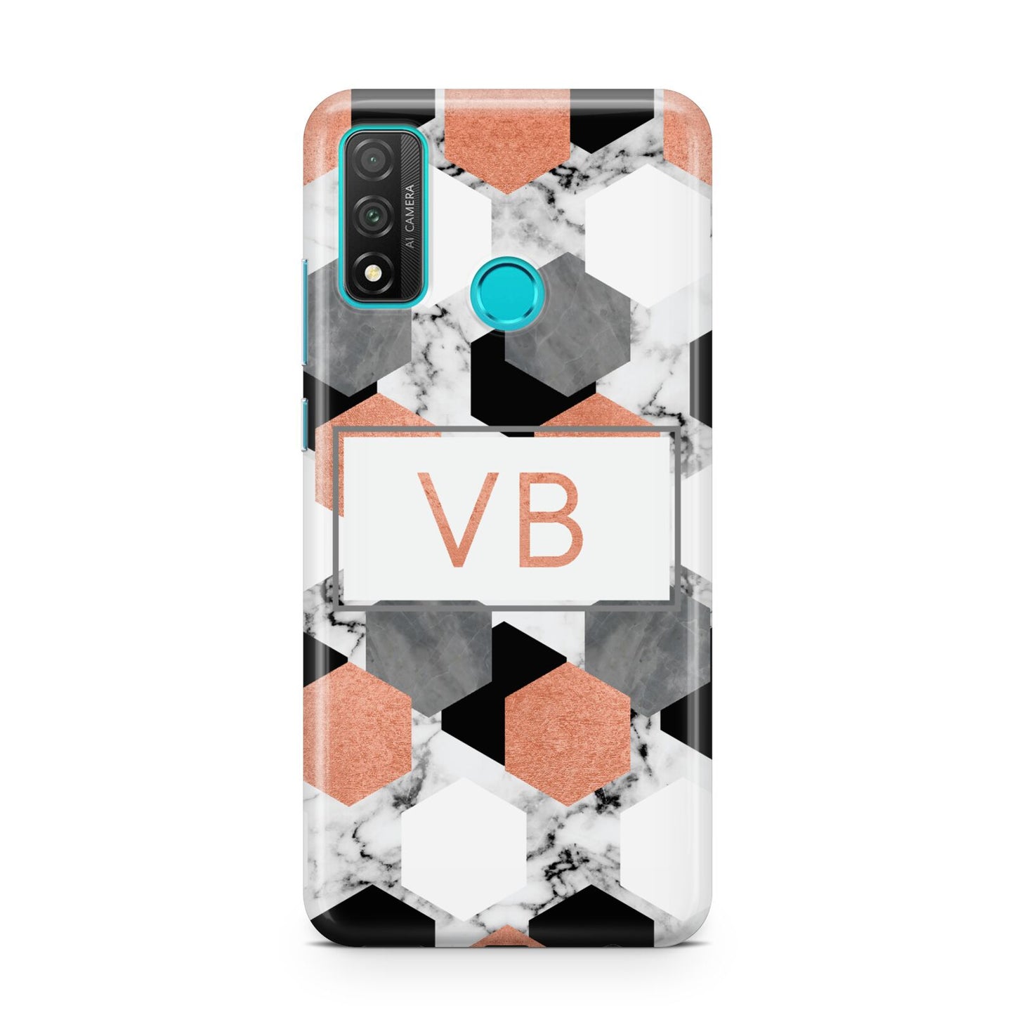 Personalised Initials Copper Marble Huawei P Smart 2020