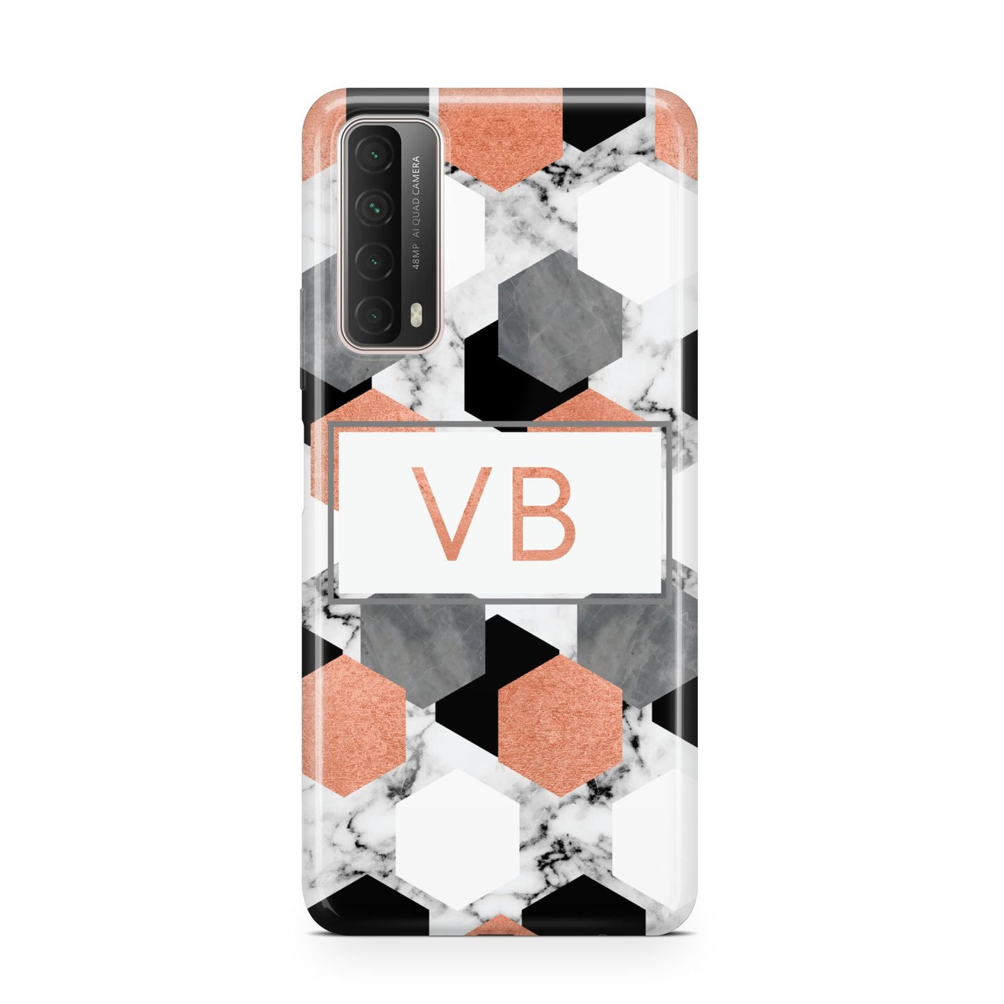 Personalised Initials Copper Marble Huawei P Smart 2021