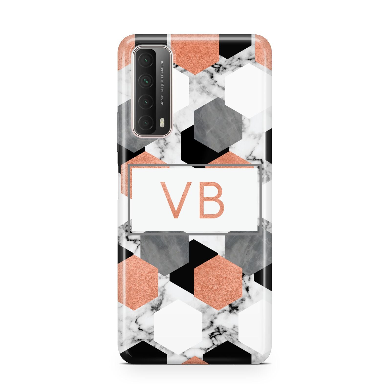 Personalised Initials Copper Marble Huawei P Smart 2021