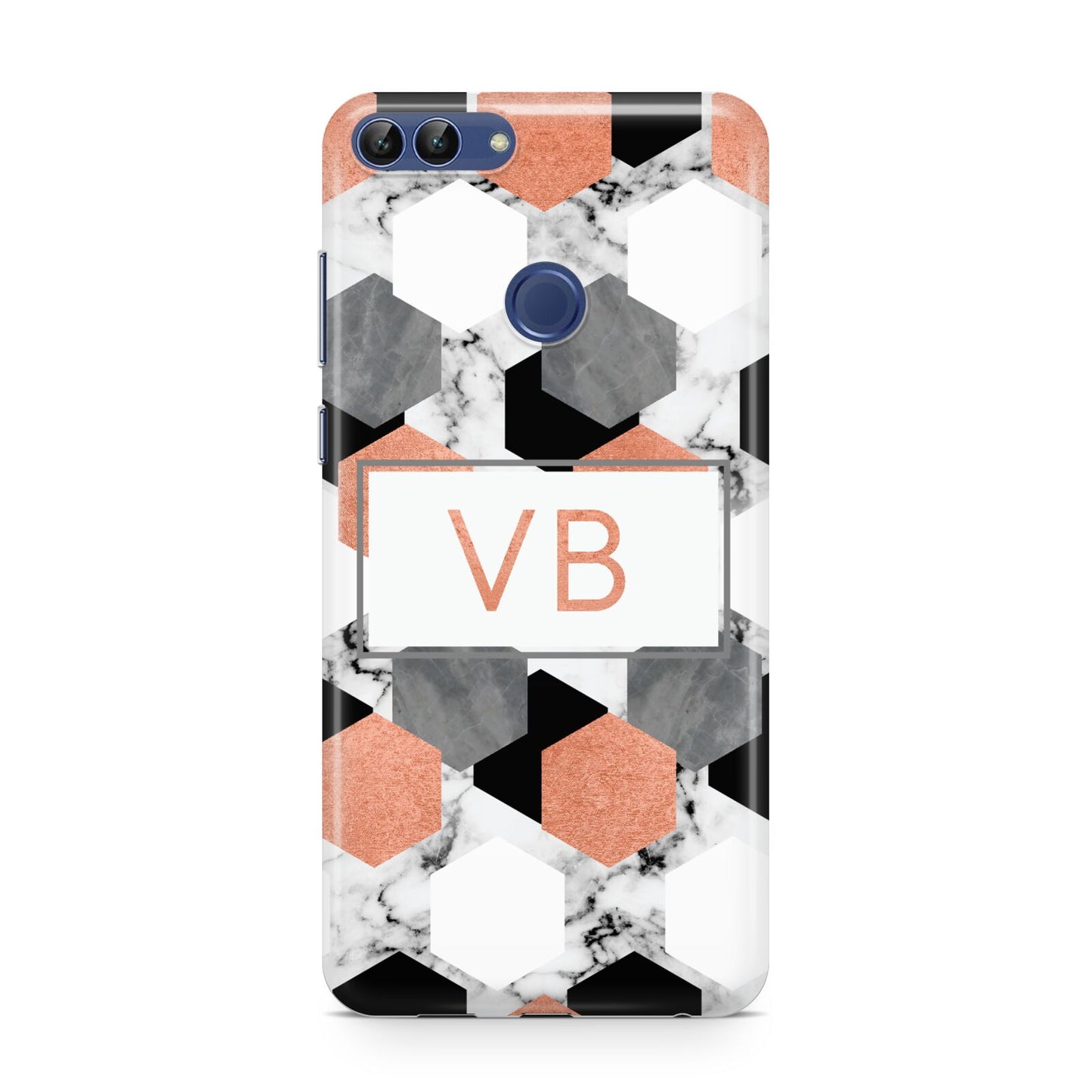 Personalised Initials Copper Marble Huawei P Smart Case