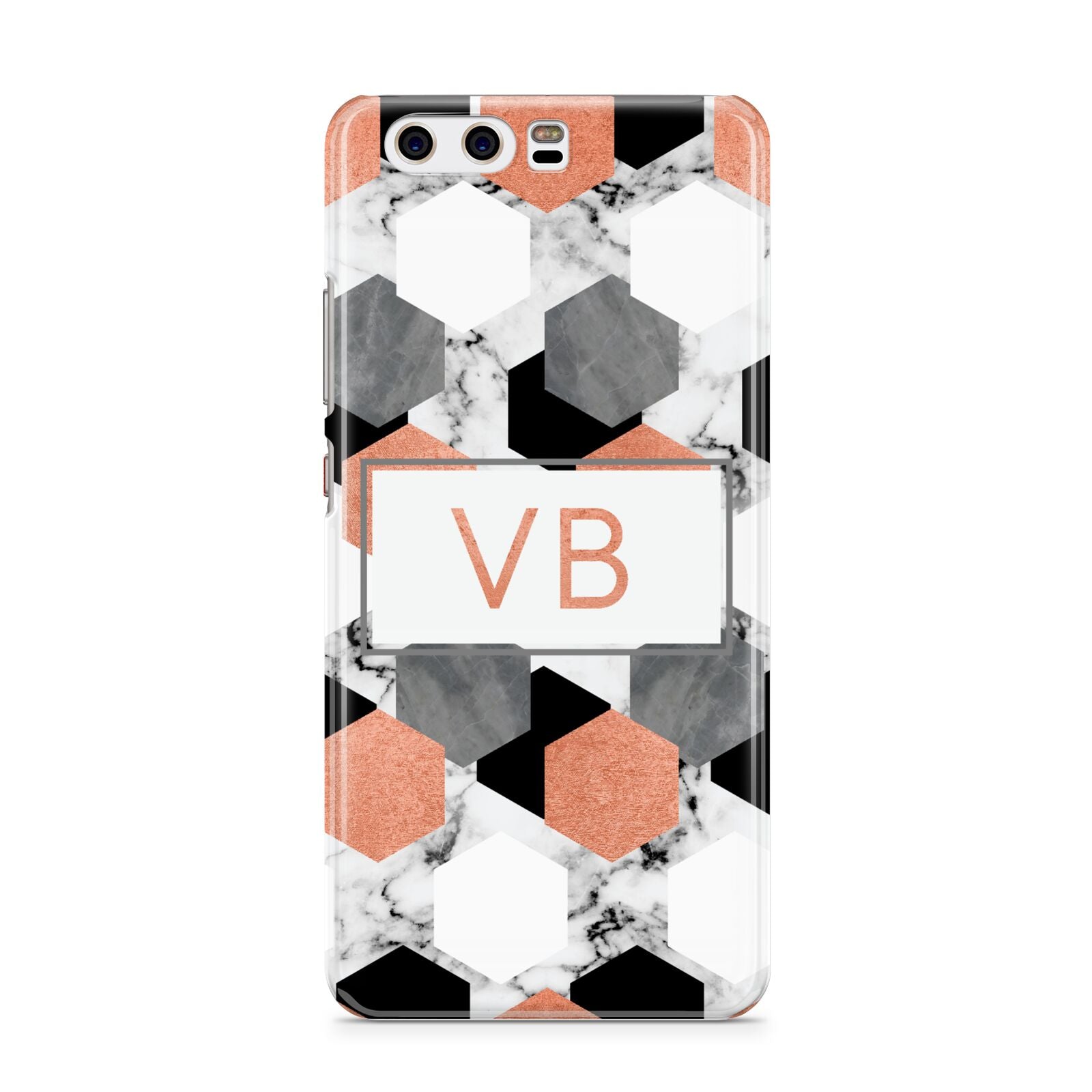 Personalised Initials Copper Marble Huawei P10 Phone Case