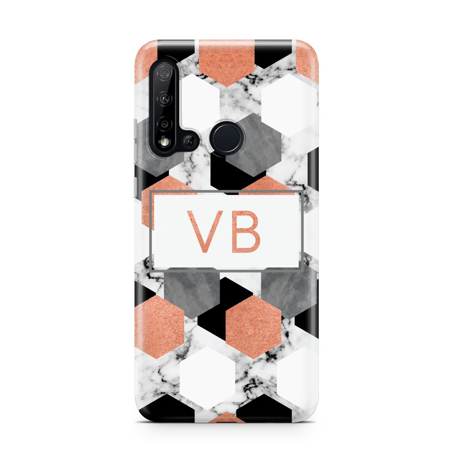 Personalised Initials Copper Marble Huawei P20 Lite 5G Phone Case