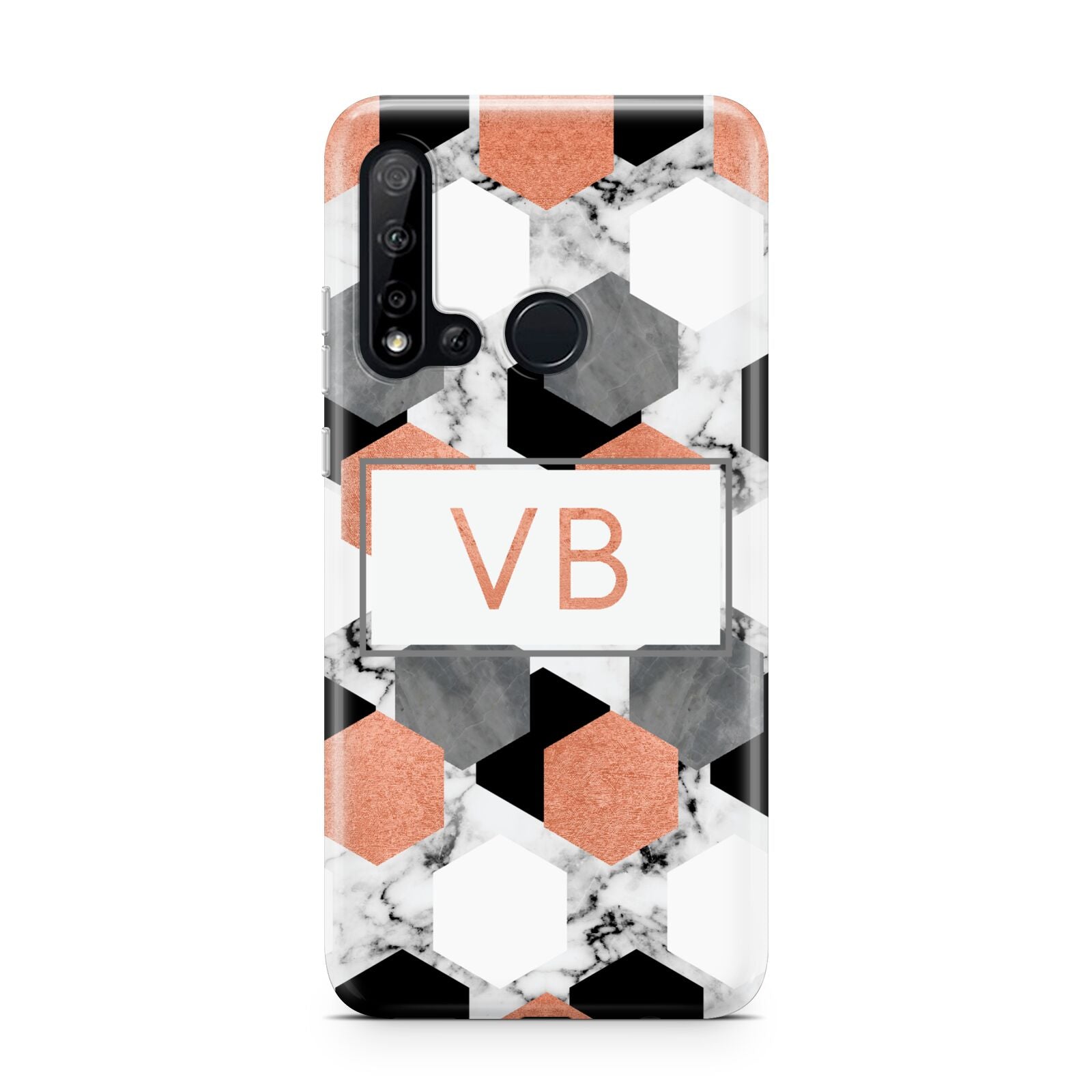 Personalised Initials Copper Marble Huawei P20 Lite 5G Phone Case
