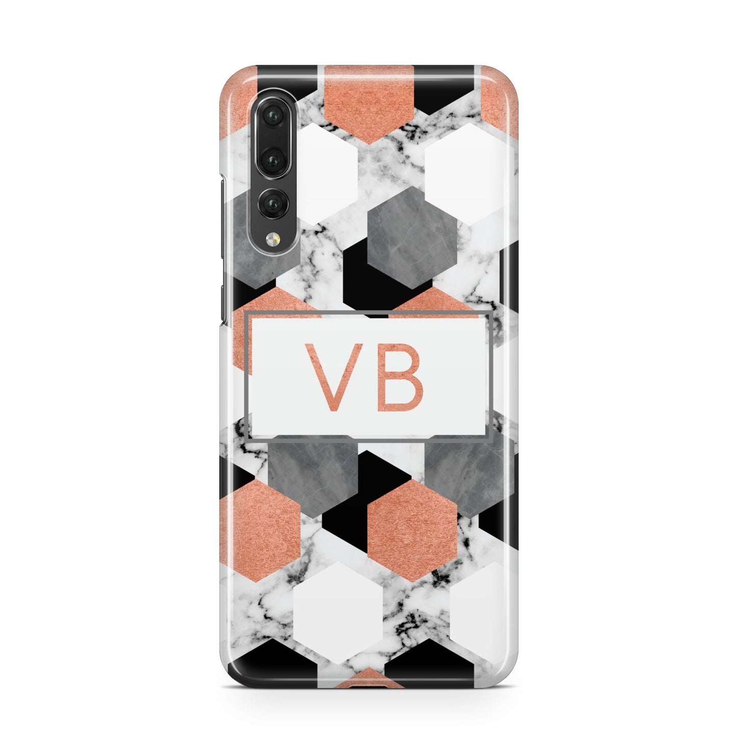 Personalised Initials Copper Marble Huawei P20 Pro Phone Case