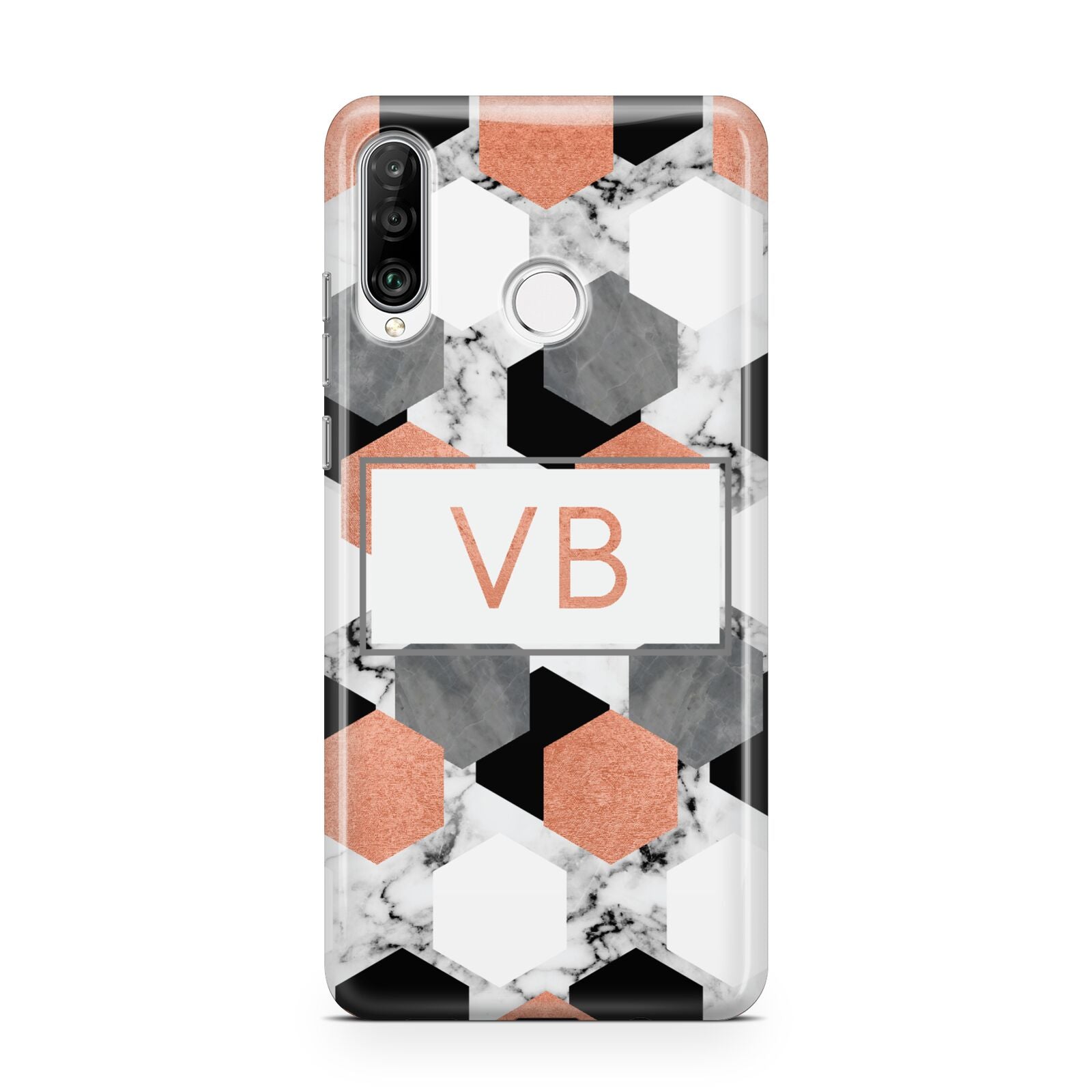 Personalised Initials Copper Marble Huawei P30 Lite Phone Case