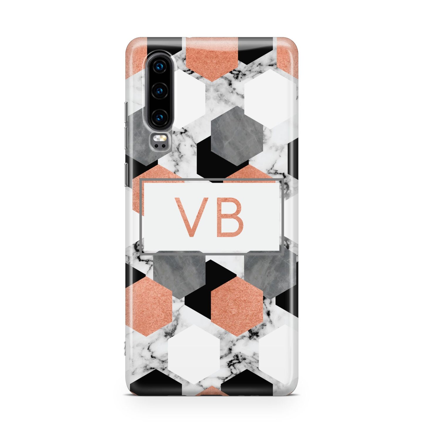 Personalised Initials Copper Marble Huawei P30 Phone Case