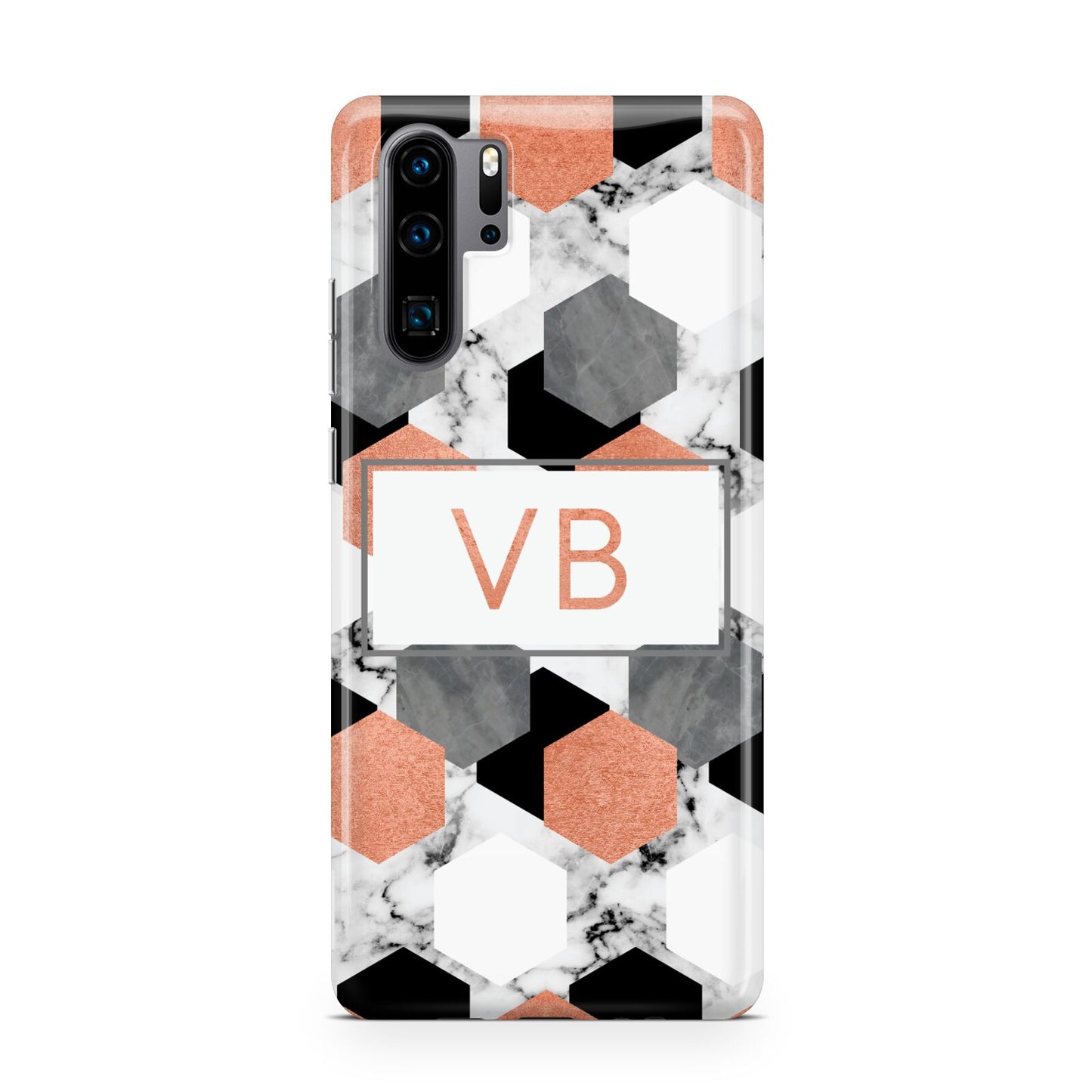 Personalised Initials Copper Marble Huawei P30 Pro Phone Case