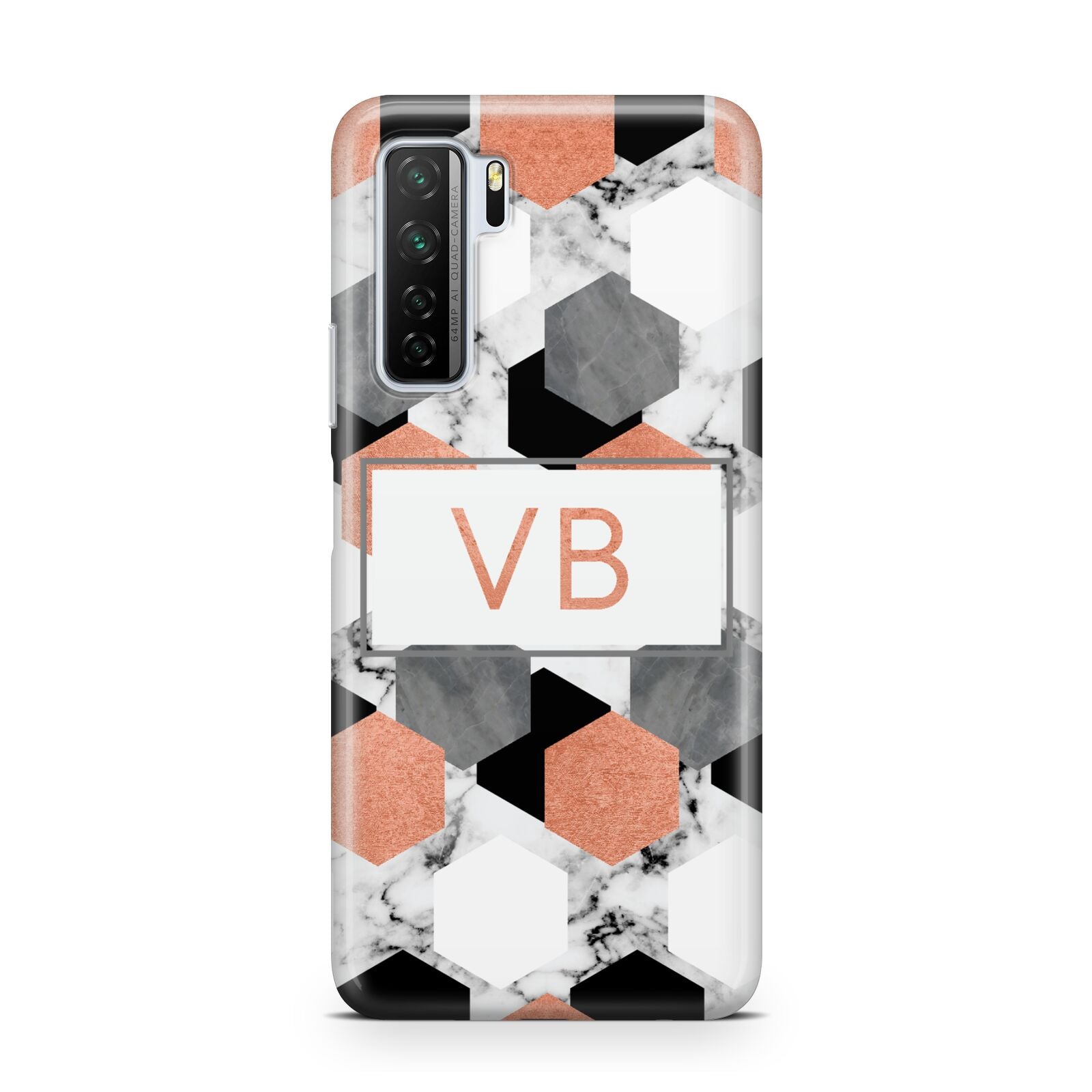 Personalised Initials Copper Marble Huawei P40 Lite 5G Phone Case