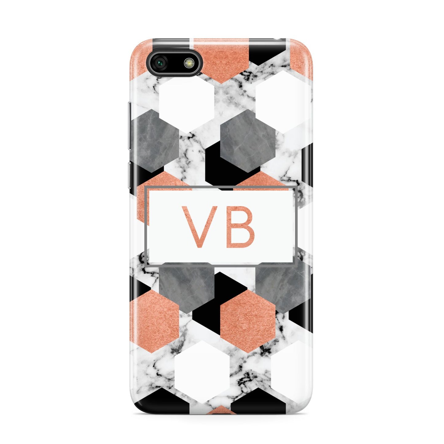 Personalised Initials Copper Marble Huawei Y5 Prime 2018 Phone Case