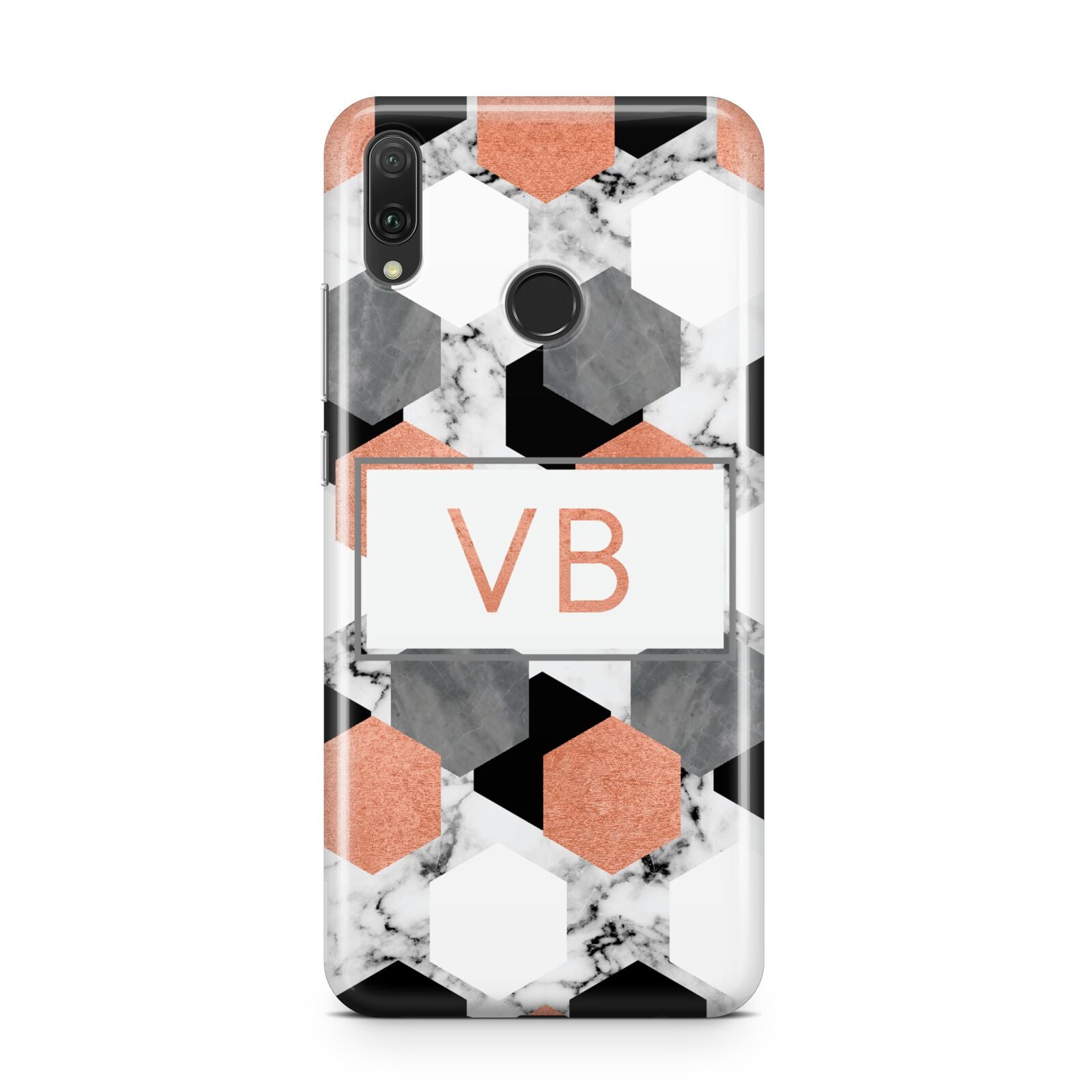 Personalised Initials Copper Marble Huawei Y9 2019