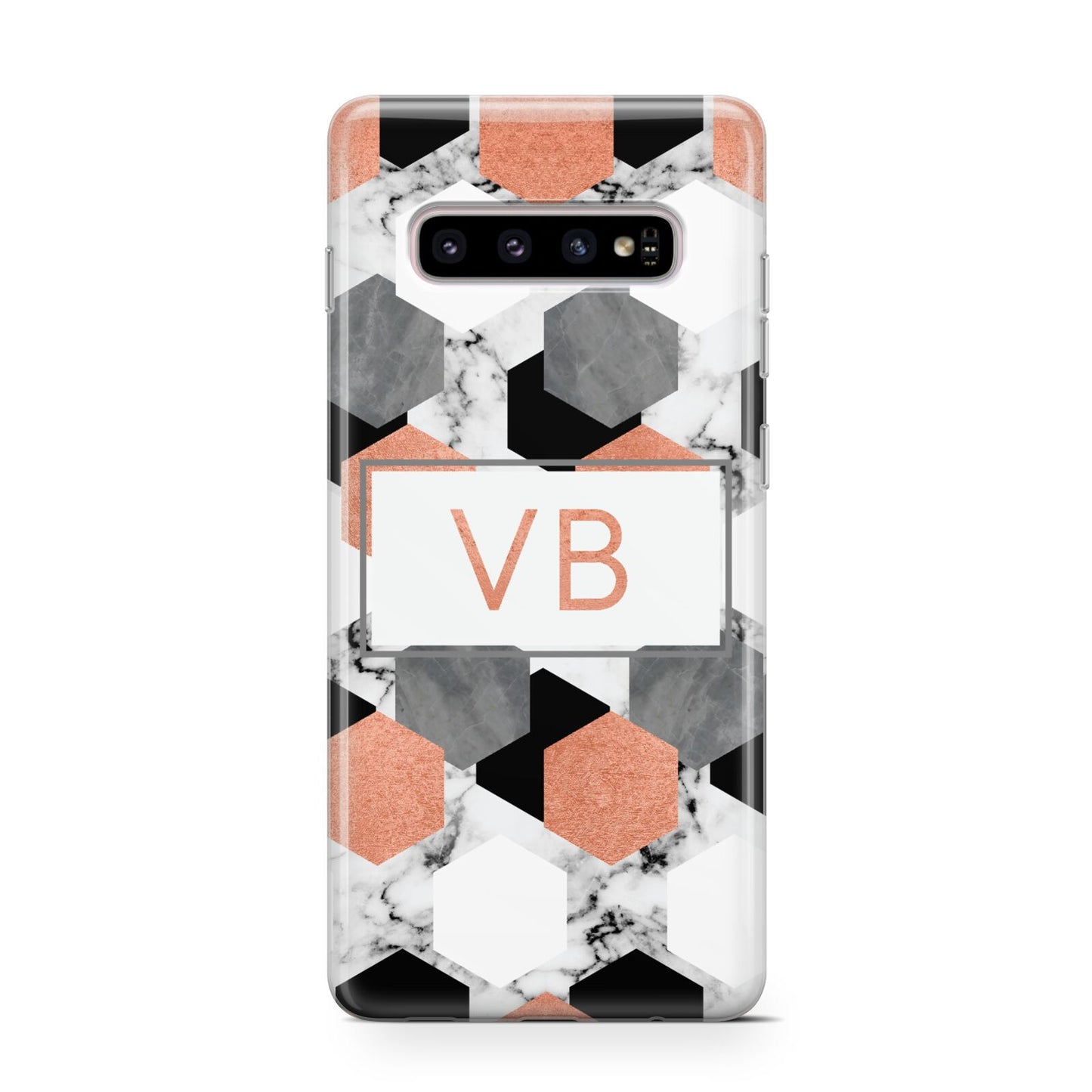 Personalised Initials Copper Marble Protective Samsung Galaxy Case