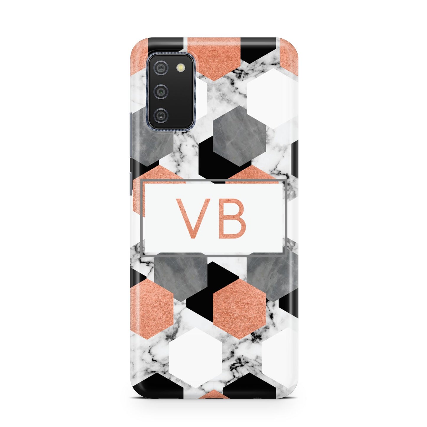 Personalised Initials Copper Marble Samsung A02s Case
