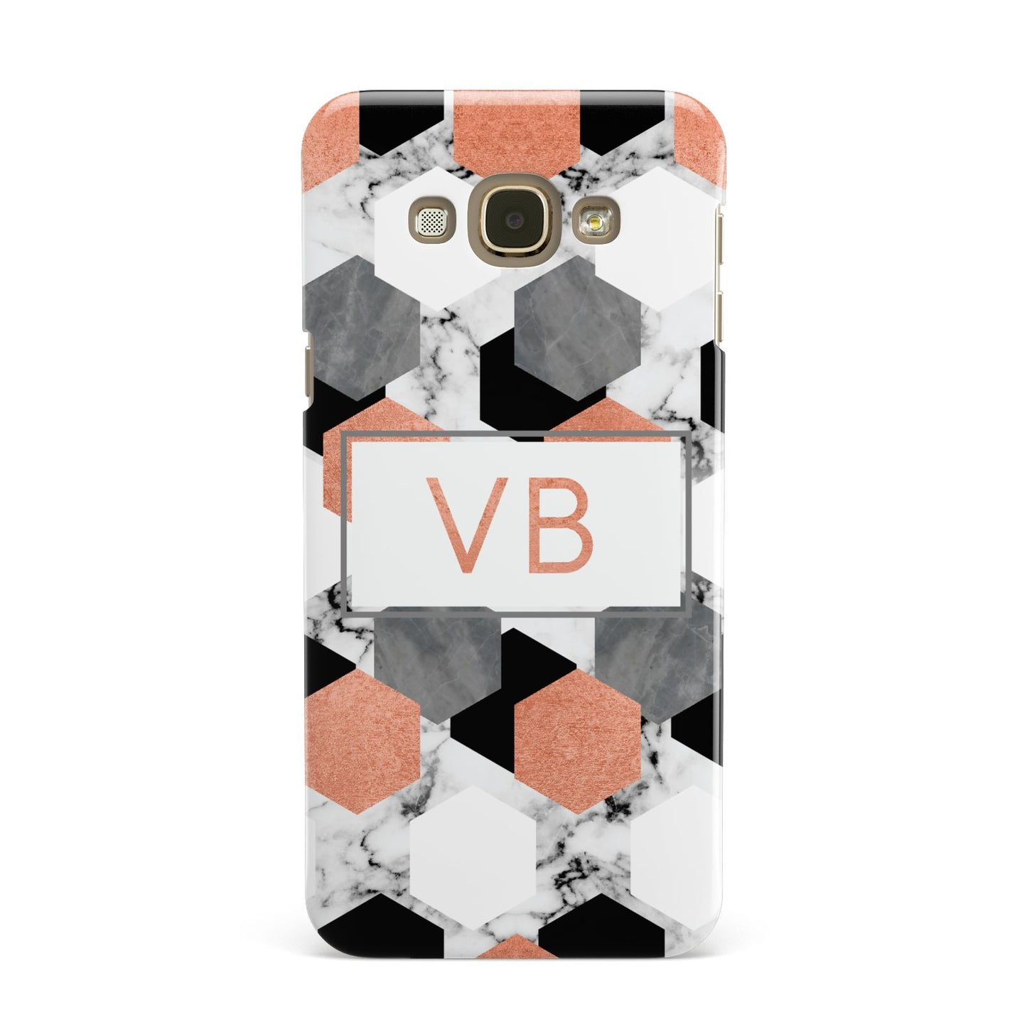Personalised Initials Copper Marble Samsung Galaxy A8 Case