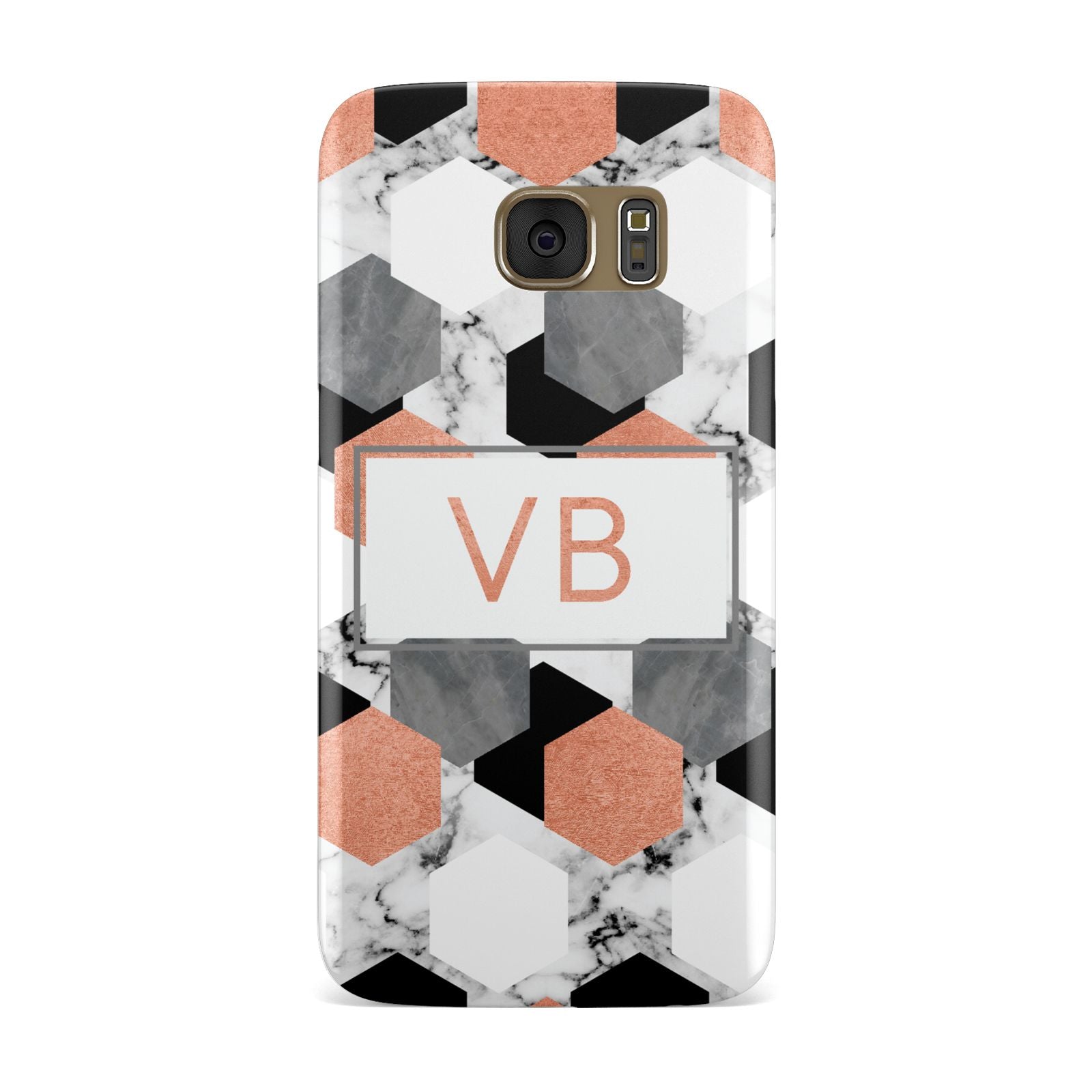 Personalised Initials Copper Marble Samsung Galaxy Case