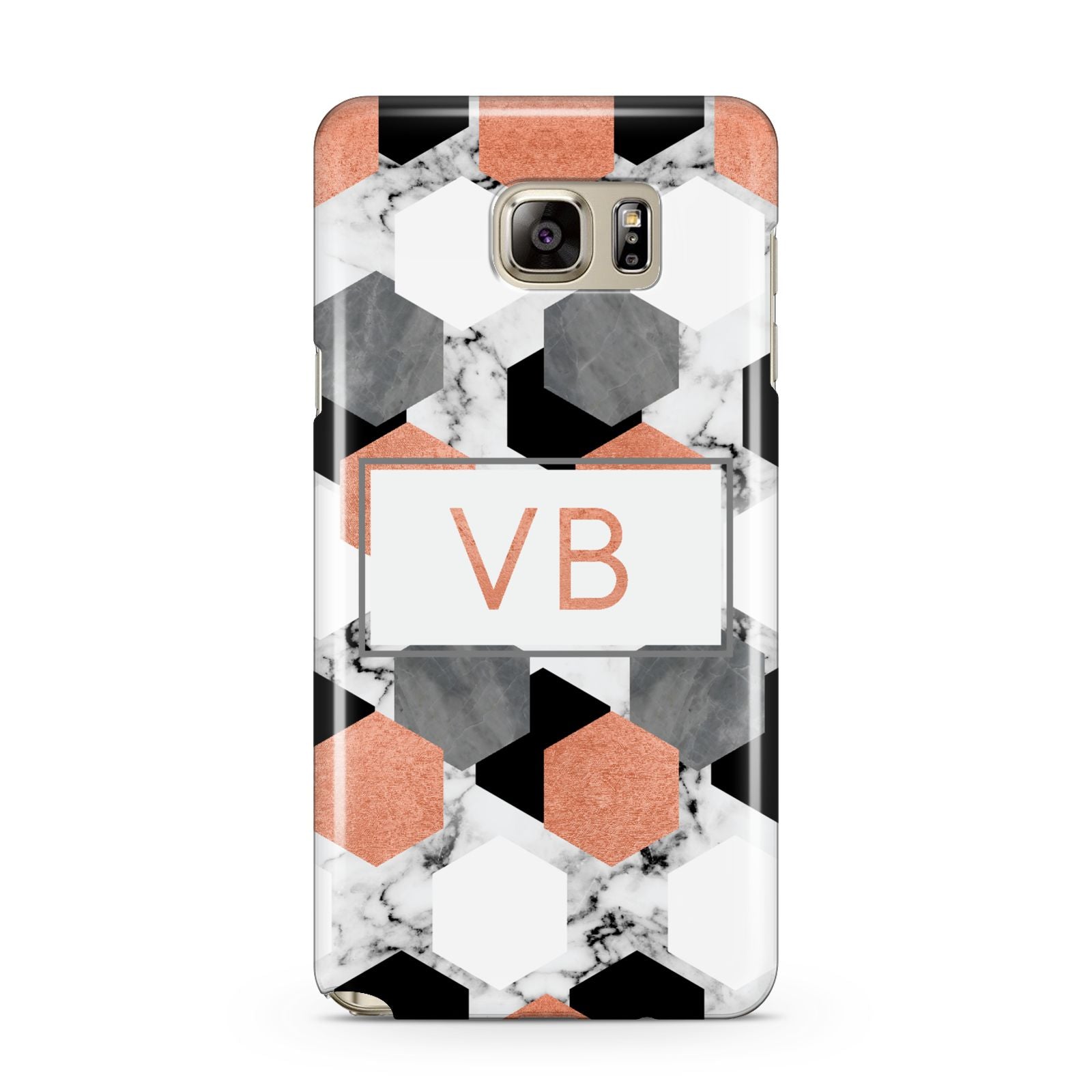 Personalised Initials Copper Marble Samsung Galaxy Note 5 Case
