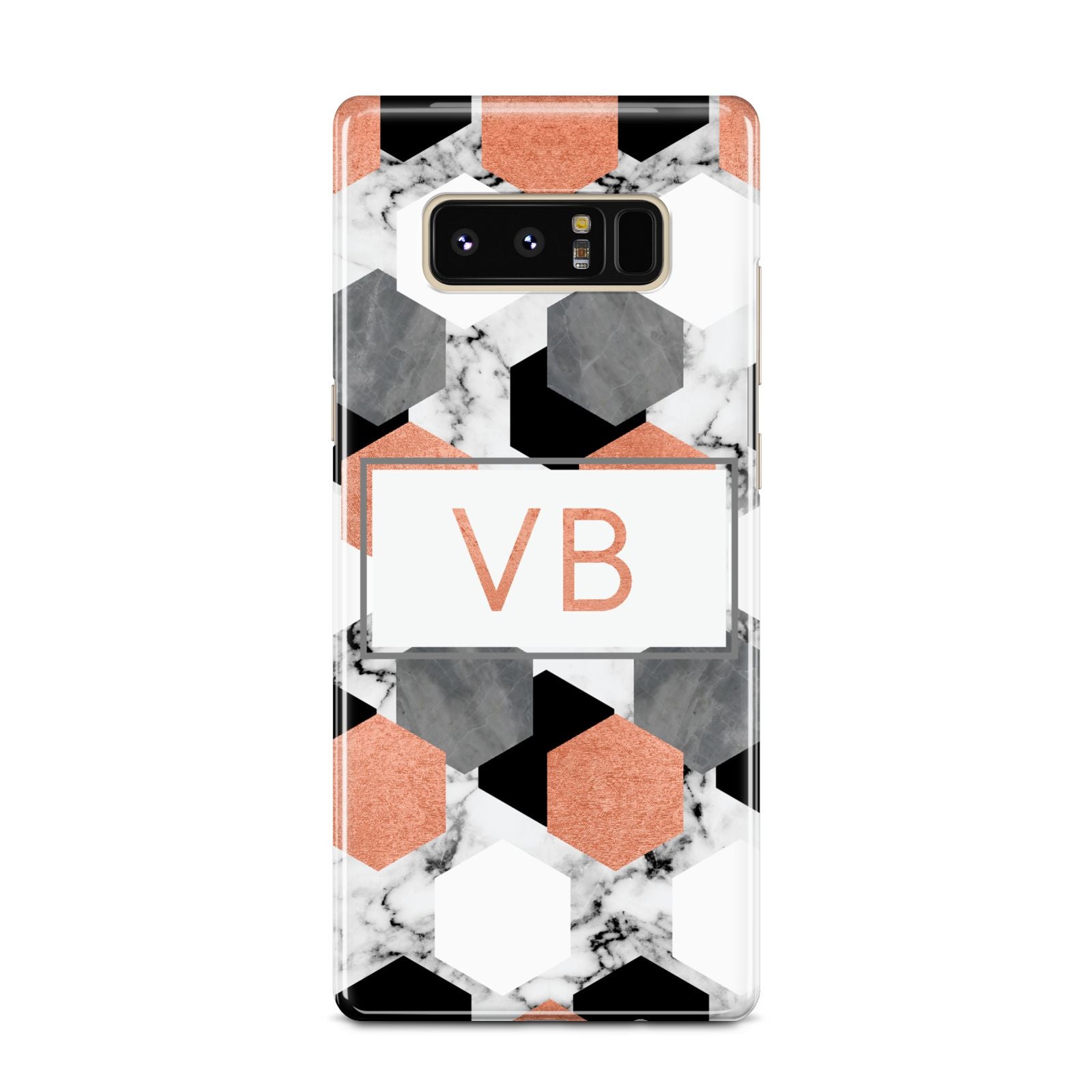 Personalised Initials Copper Marble Samsung Galaxy Note 8 Case