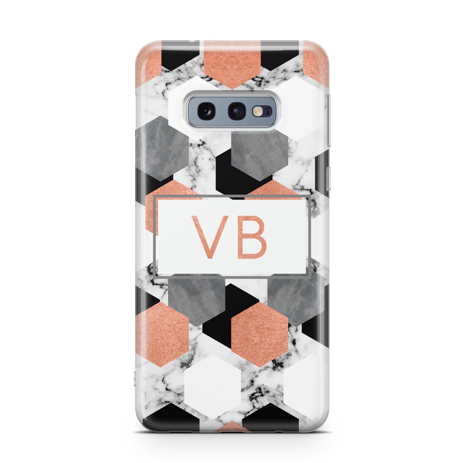 Personalised Initials Copper Marble Samsung Galaxy S10E Case