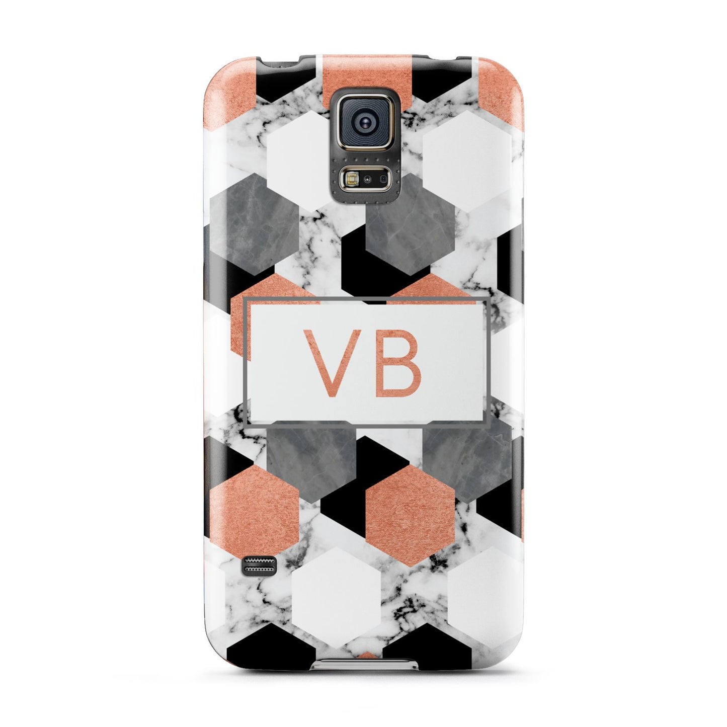 Personalised Initials Copper Marble Samsung Galaxy S5 Case