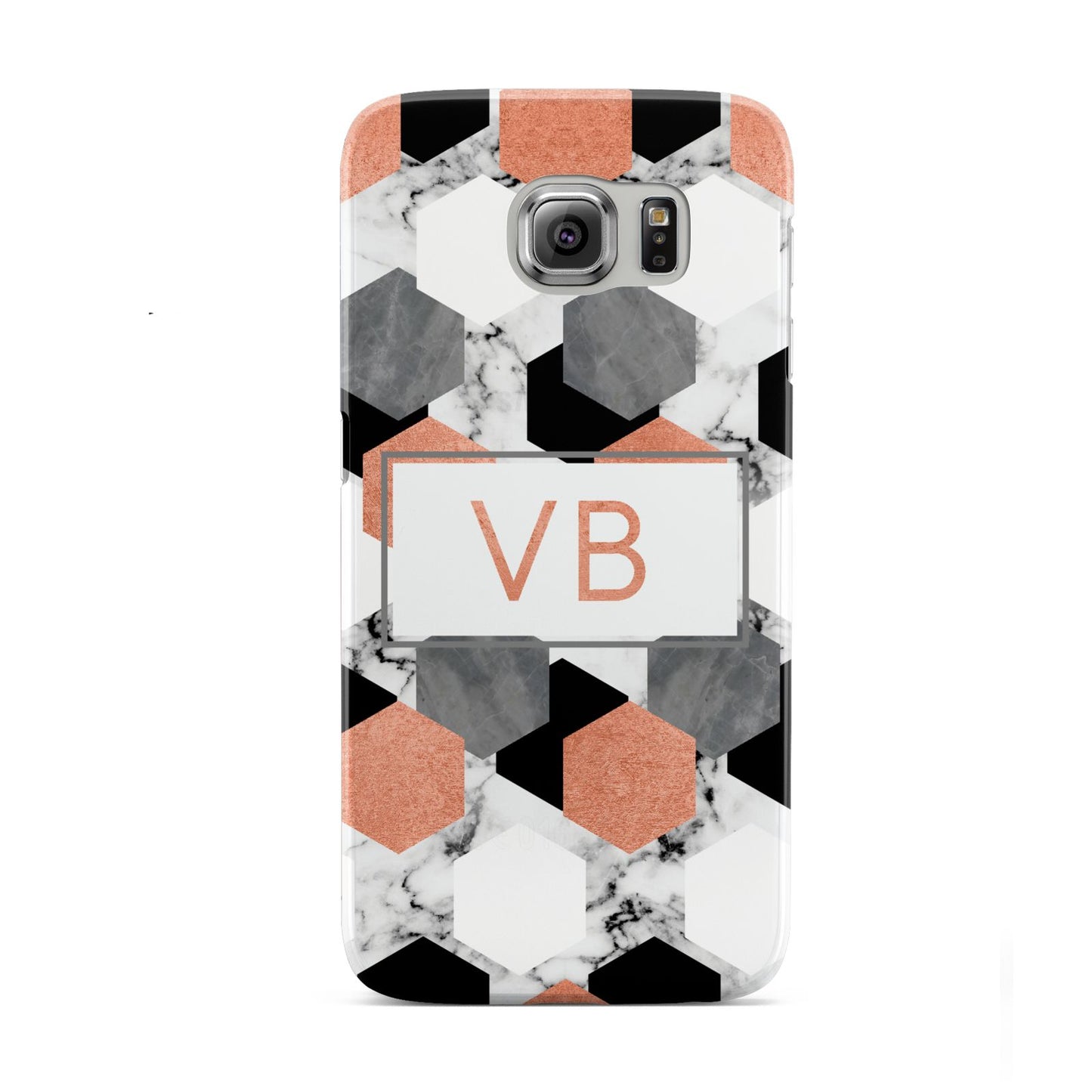 Personalised Initials Copper Marble Samsung Galaxy S6 Case