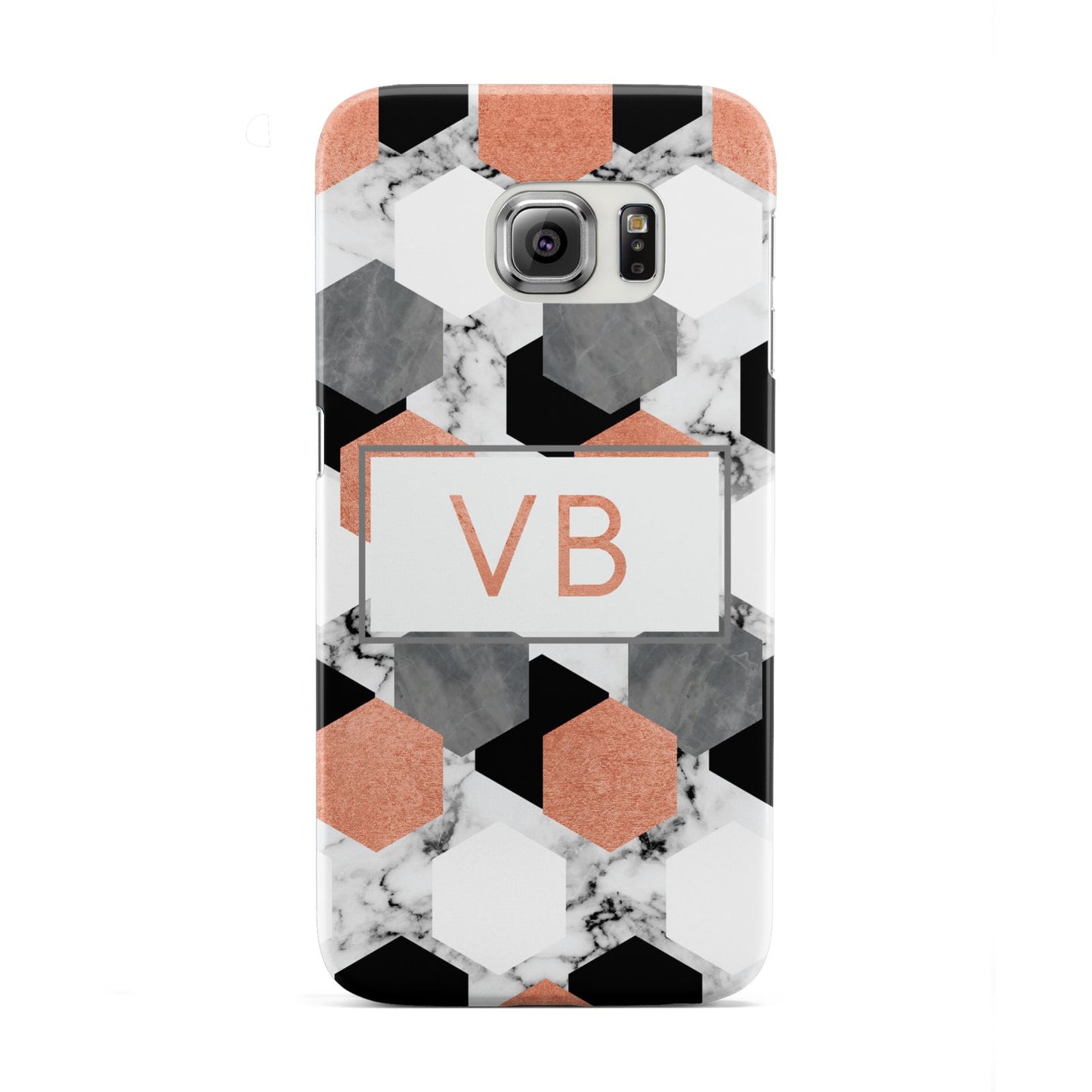 Personalised Initials Copper Marble Samsung Galaxy S6 Edge Case