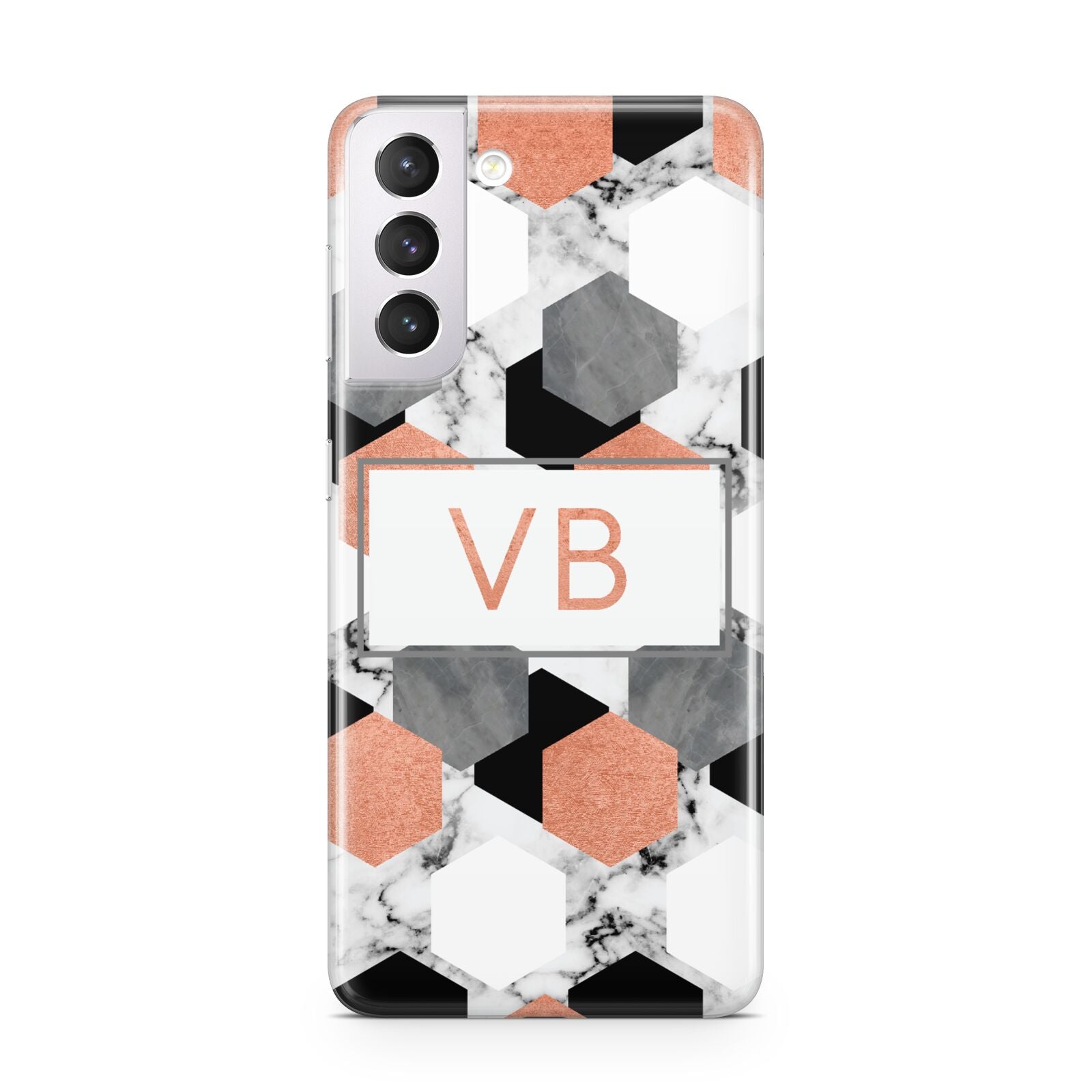 Personalised Initials Copper Marble Samsung S21 Case
