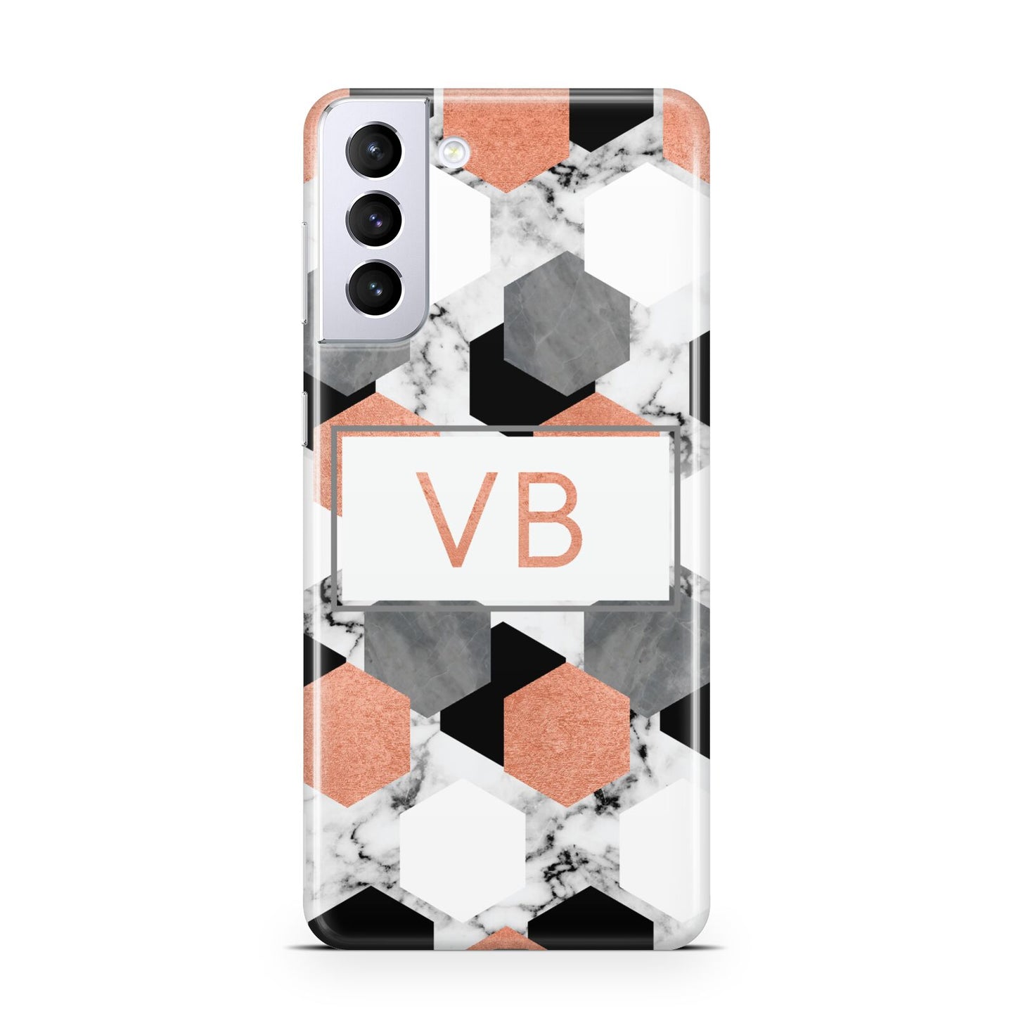 Personalised Initials Copper Marble Samsung S21 Plus Case