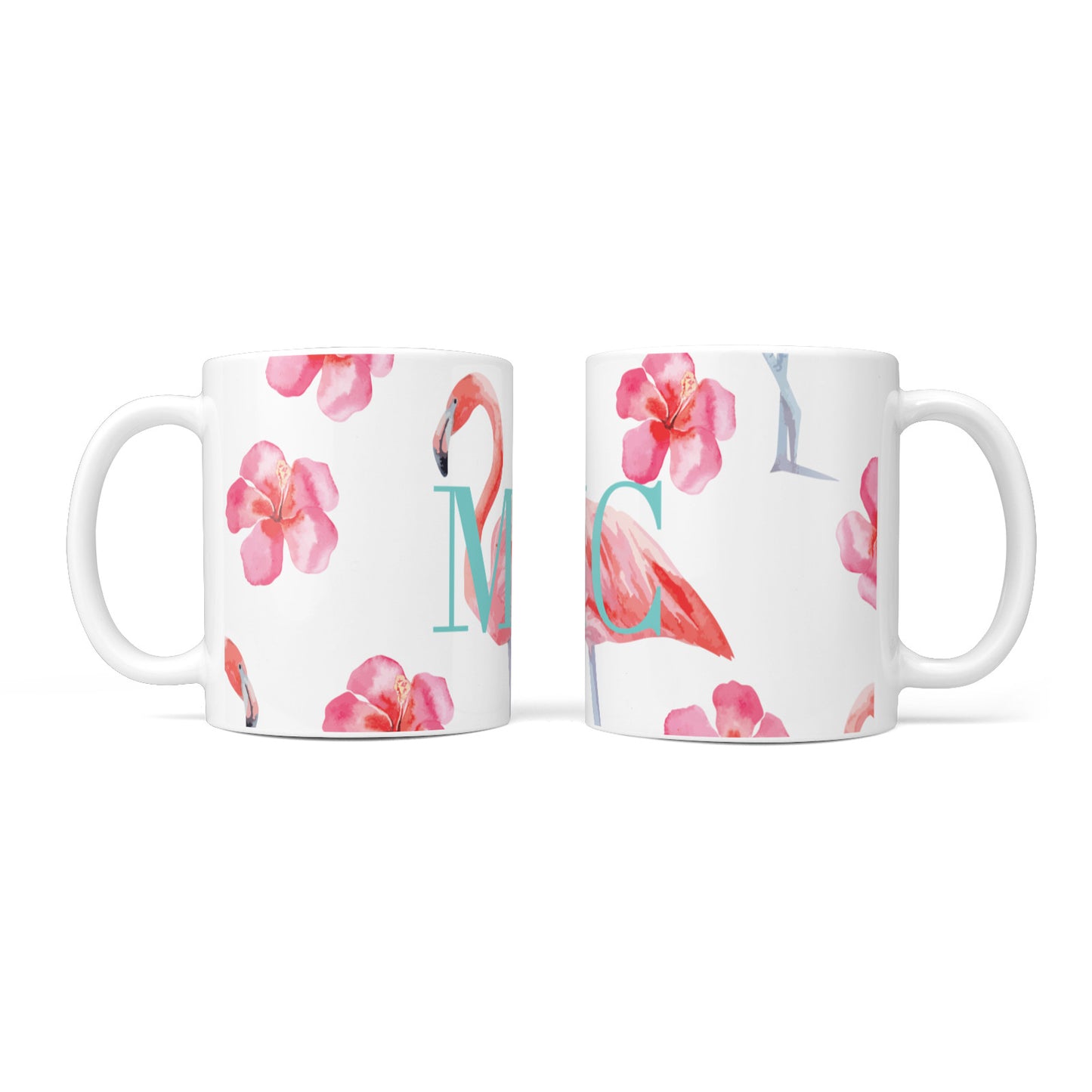 Personalised Initials Flamingo 3 10oz Mug Alternative Image 3