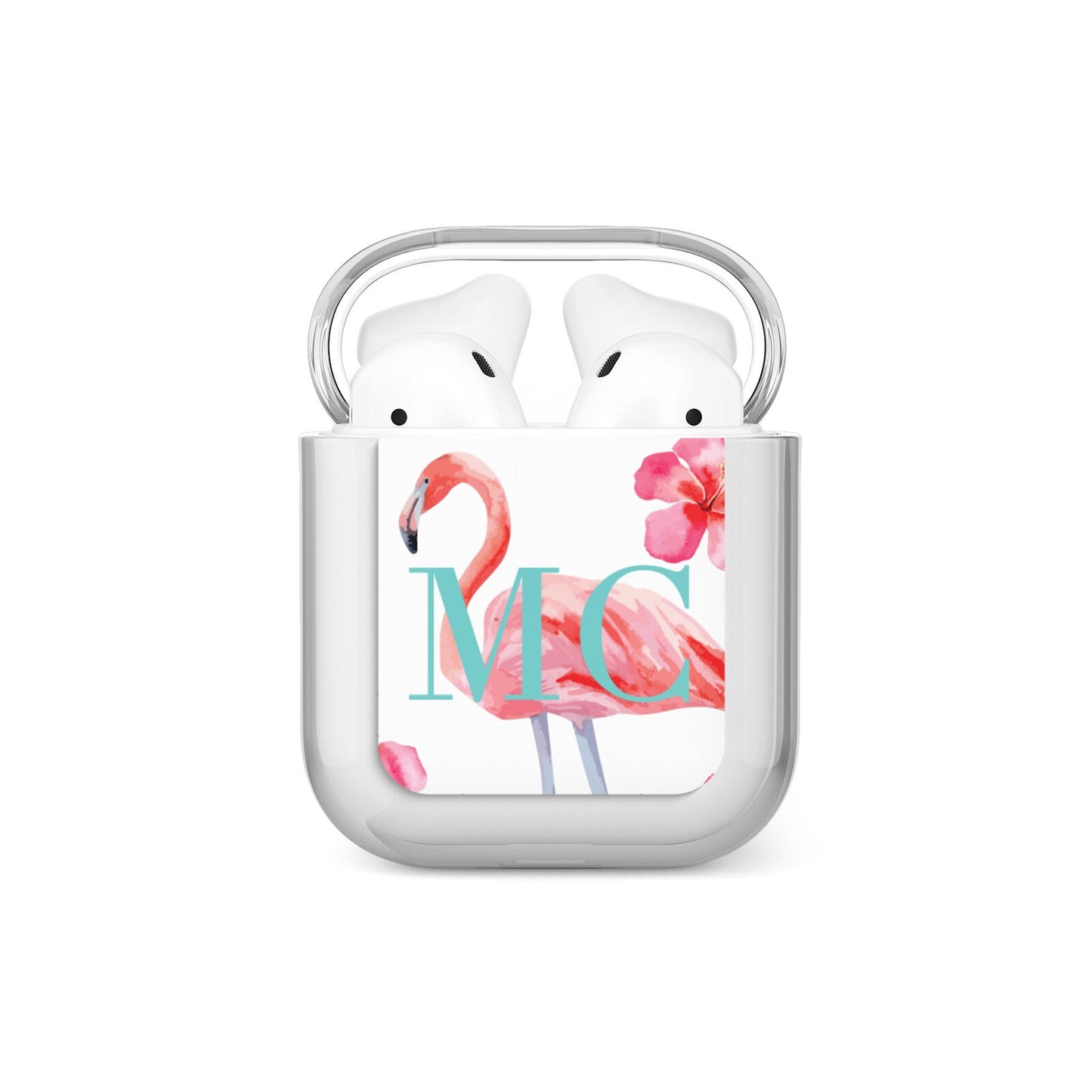 Personalised Initials Flamingo 3 AirPods Case
