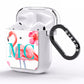 Personalised Initials Flamingo 3 AirPods Clear Case Side Image