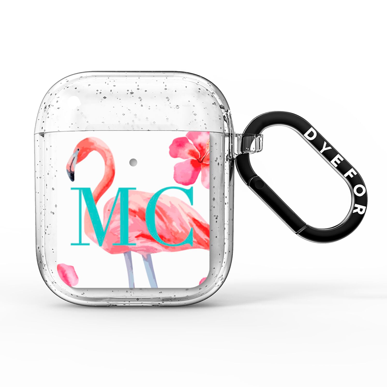 Personalised Initials Flamingo 3 AirPods Glitter Case